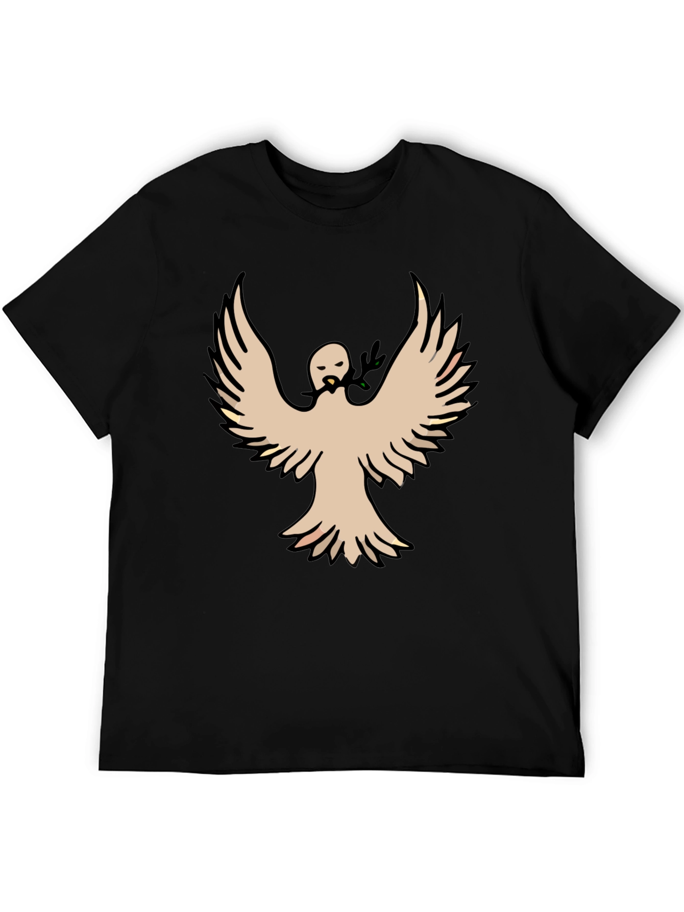 Peace Dove Graphic Tee - Black Cotton Blend