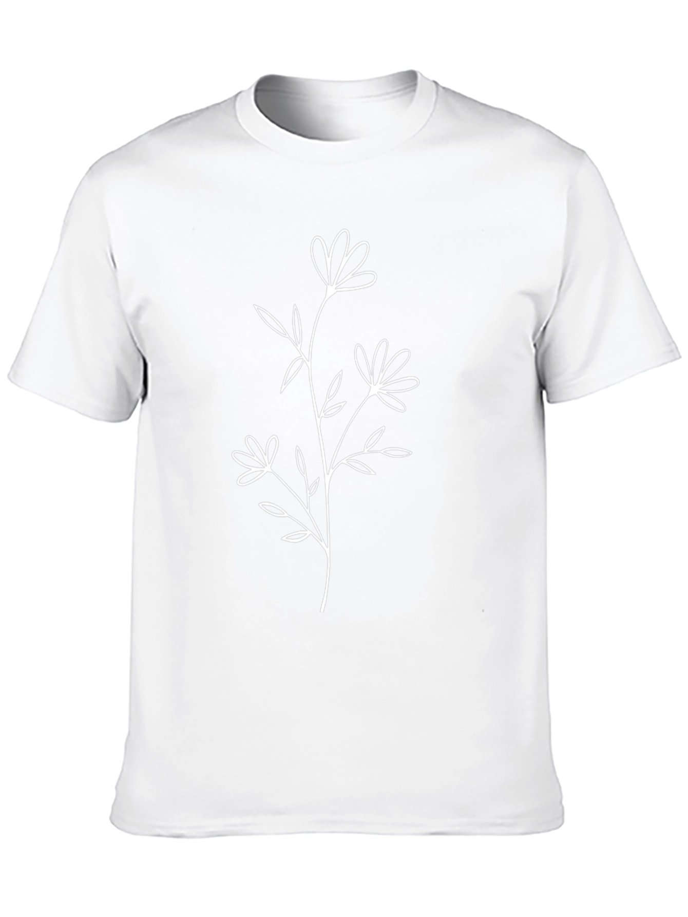 Minimalist Floral Black T-Shirt