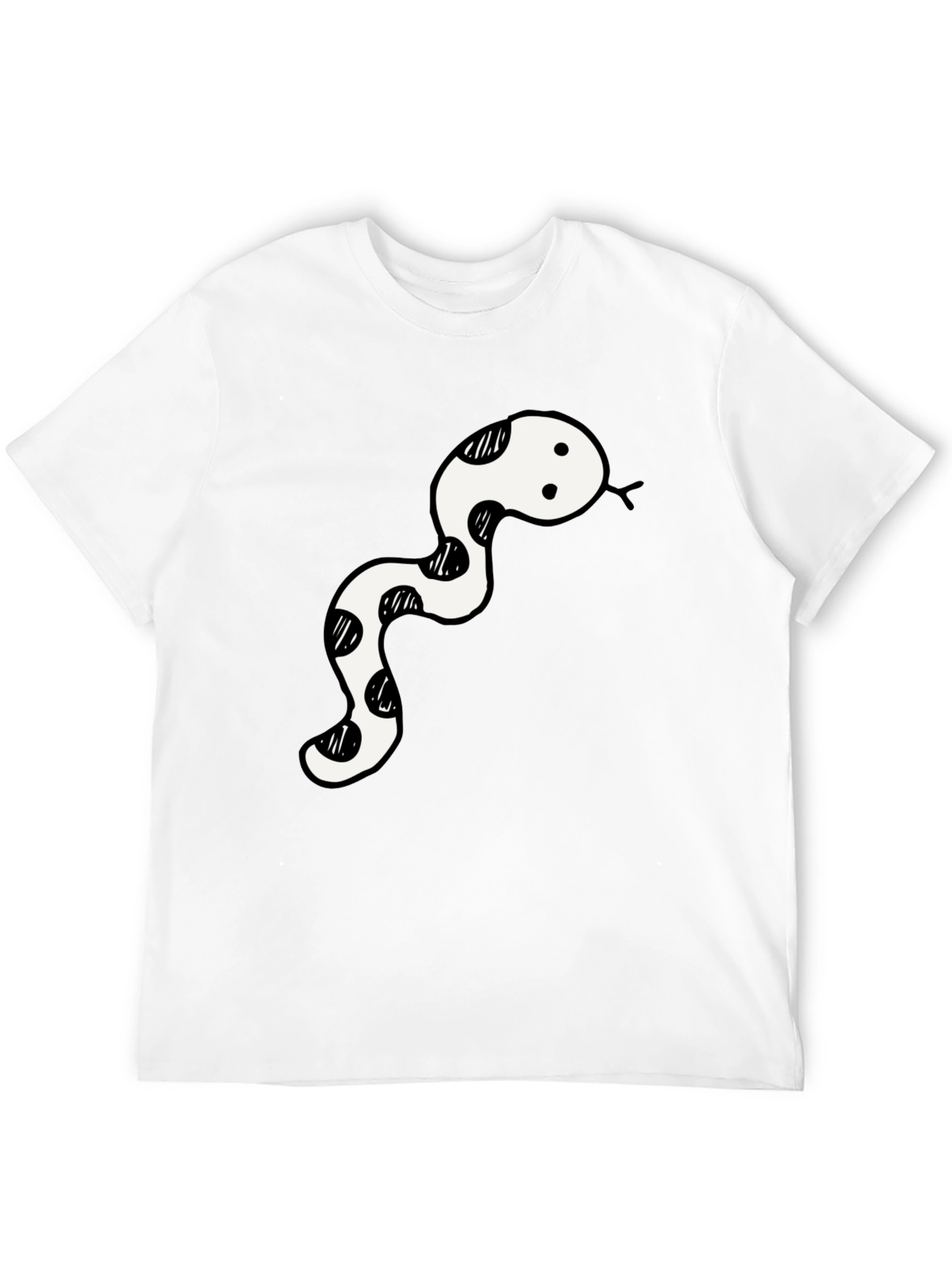 Black T-Shirt with Snake Design