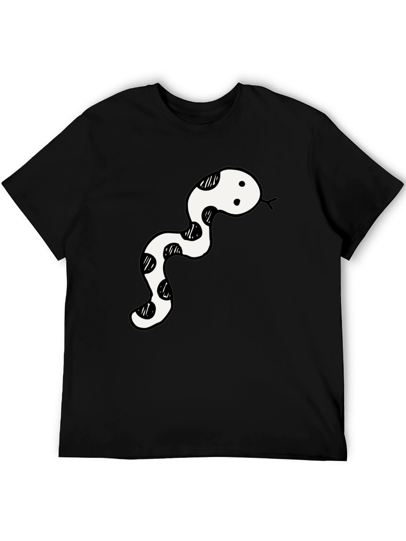 Black T-Shirt with Snake Design