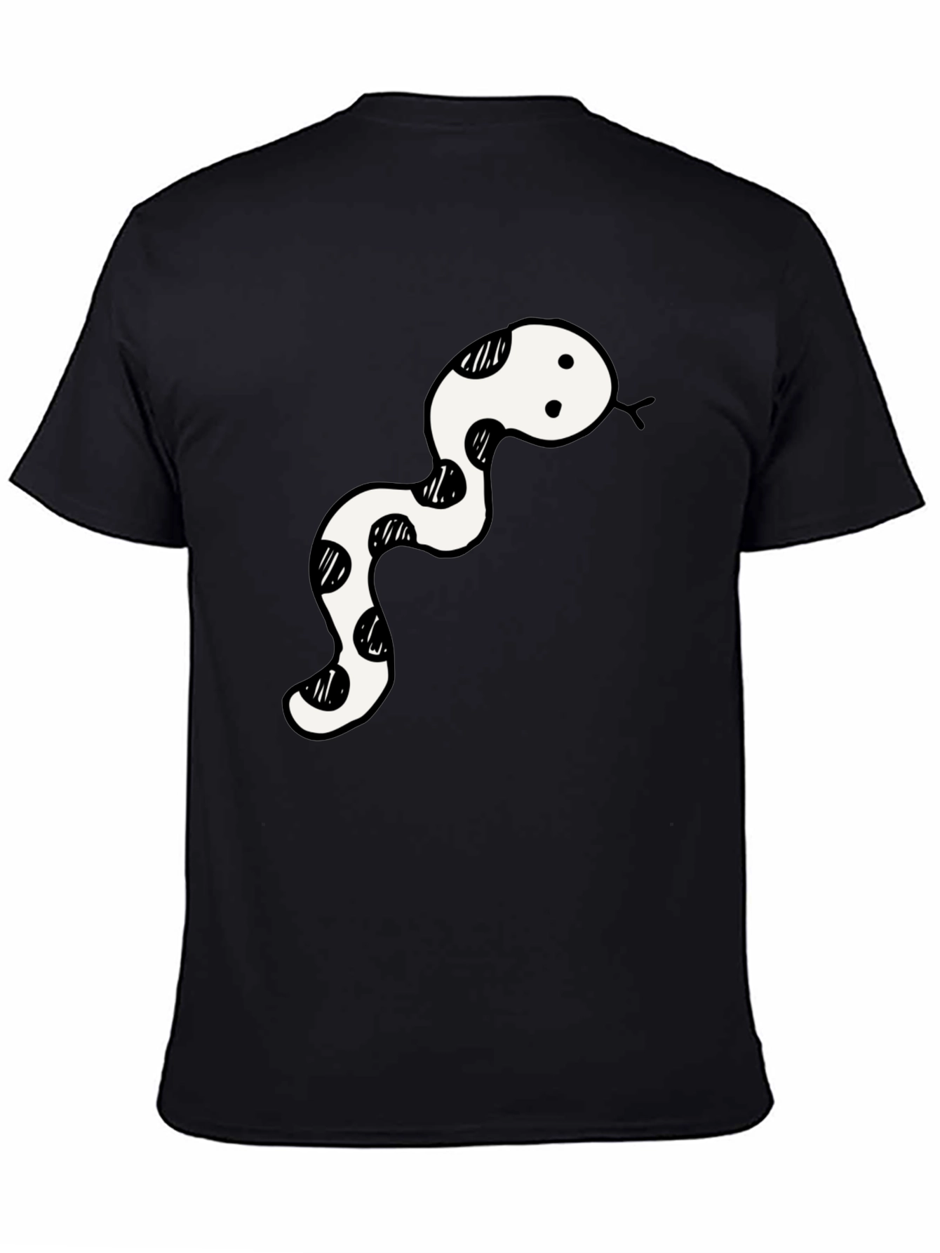 Black T-Shirt with Snake Design