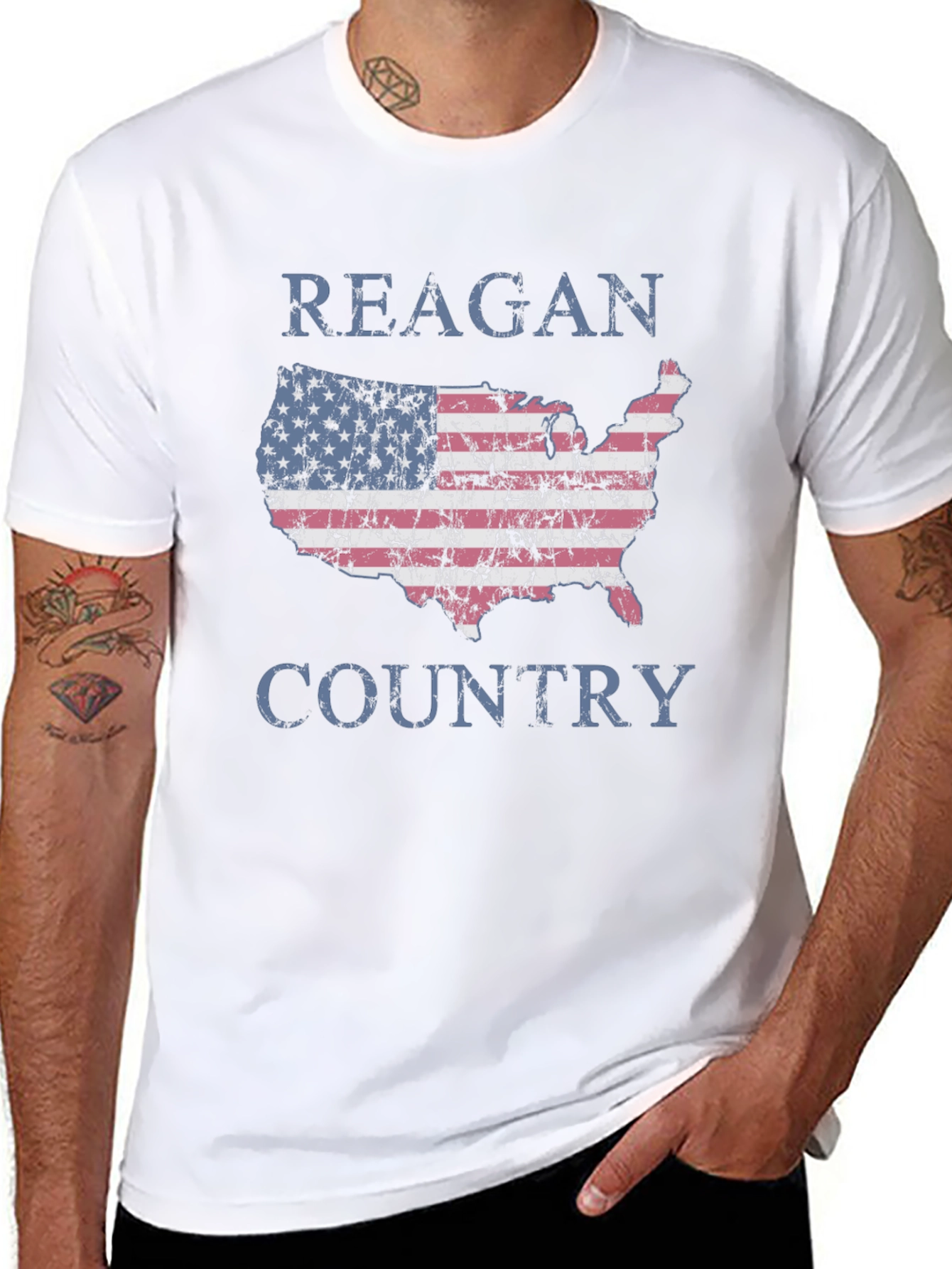 Reagan Country USA Flag Graphic T-Shirt