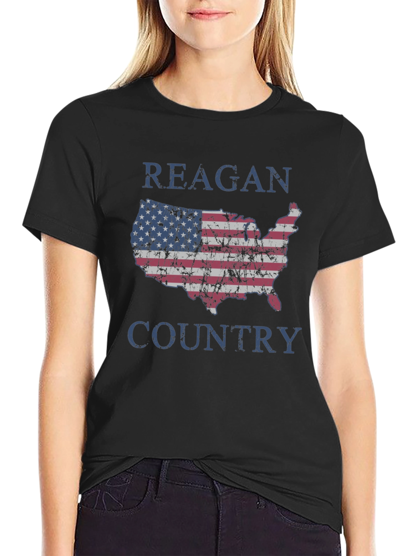 Reagan Country USA Flag Graphic T-Shirt