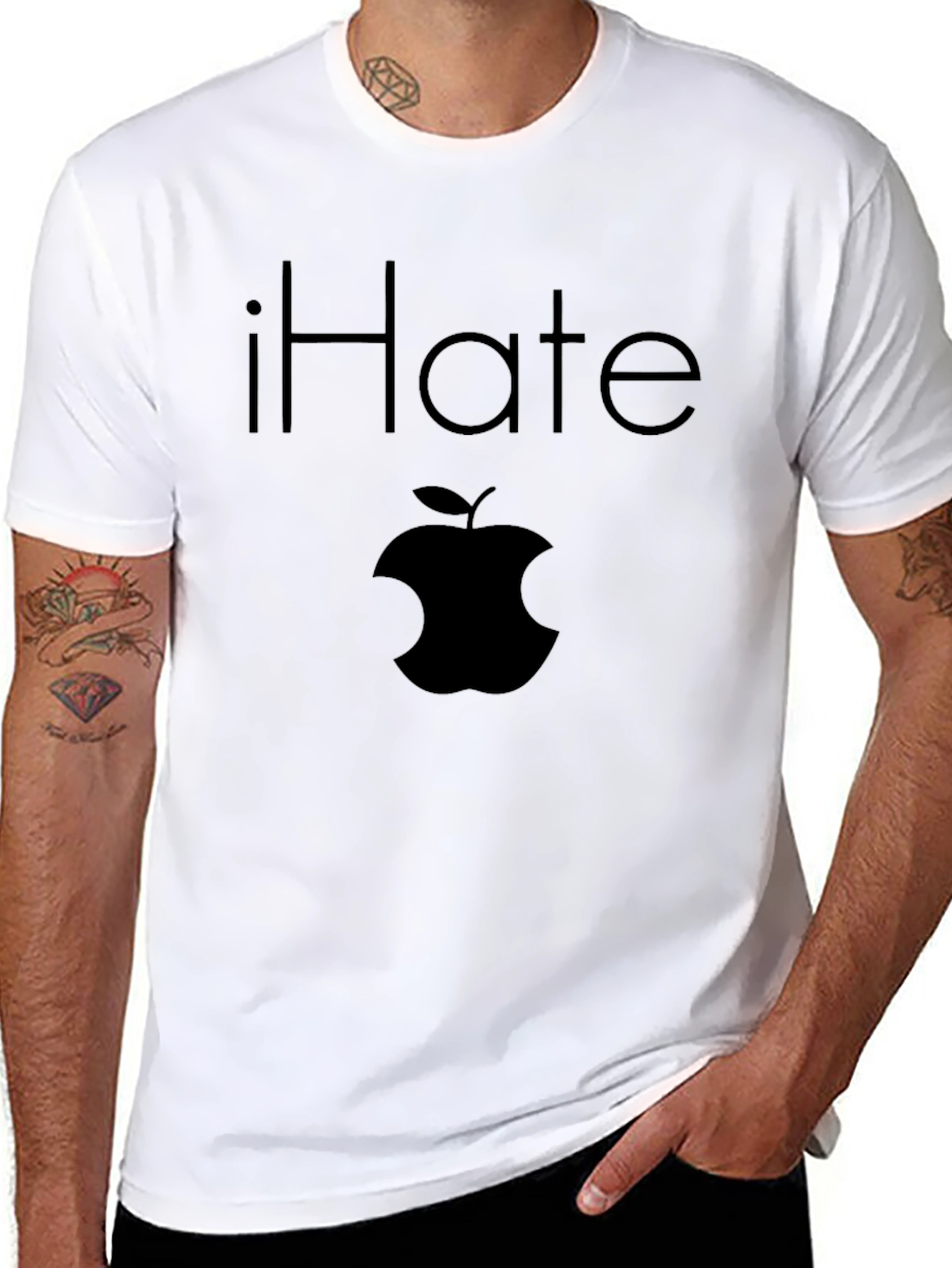 iHate Apple T-Shirt - Black Anti-Fan Tee