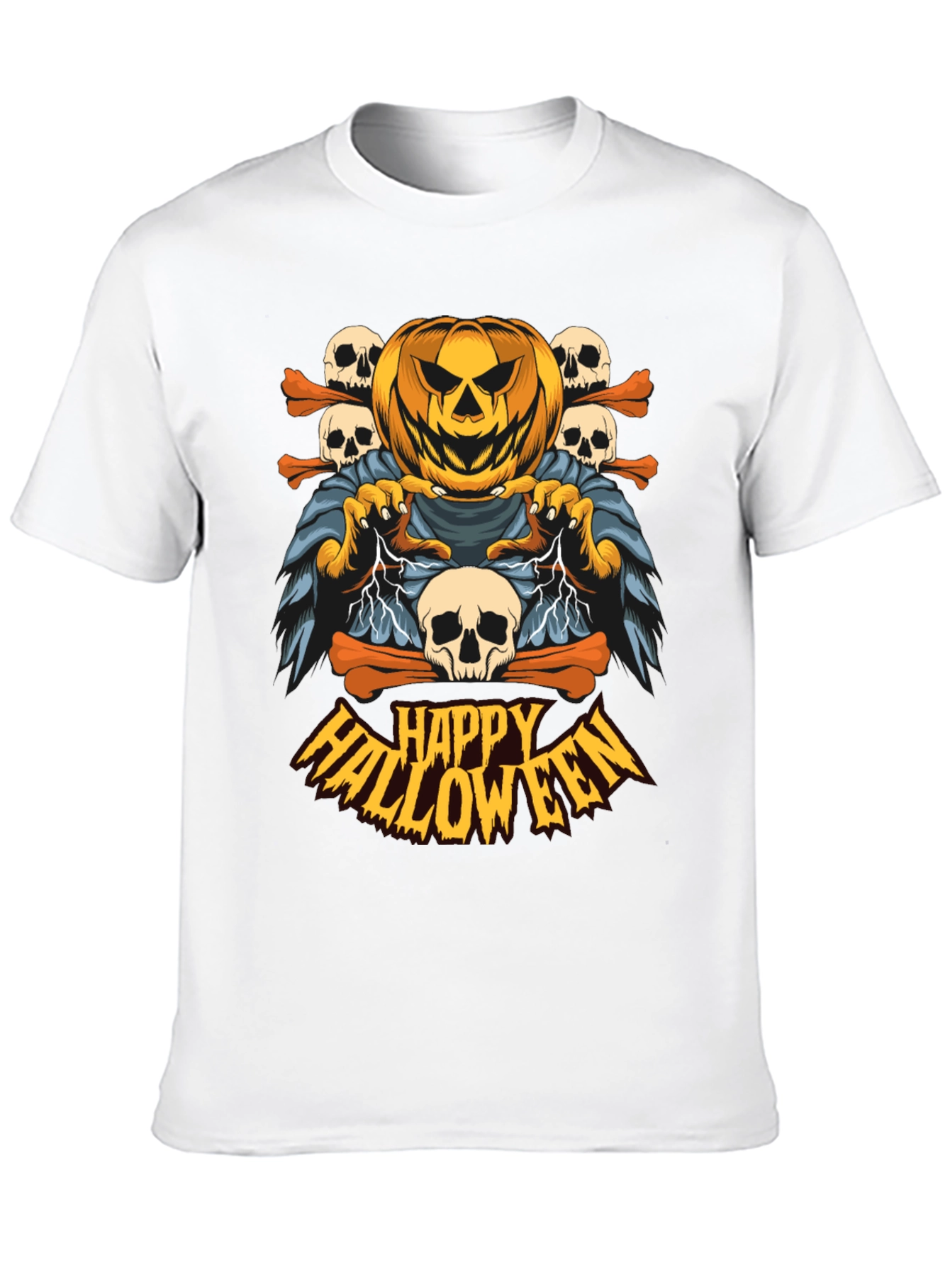 Happy Halloween Pumpkin Skull T-Shirt