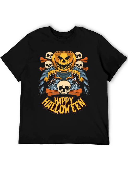 Happy Halloween Pumpkin Skull T-Shirt