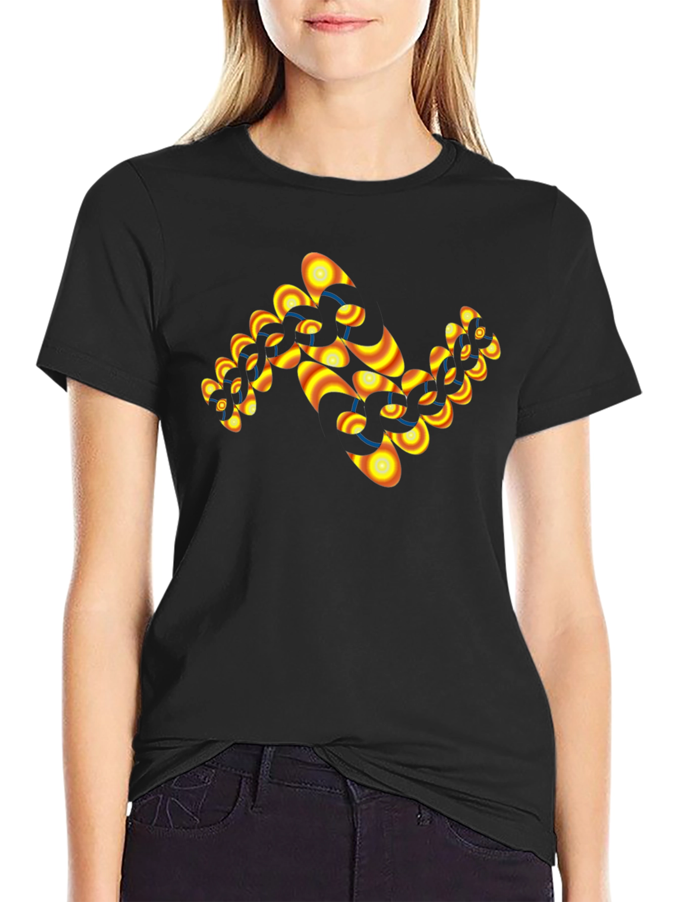 Abstract Chain Link T-Shirt - Black