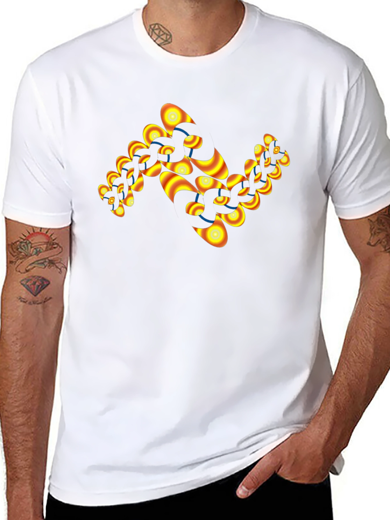 Abstract Chain Link T-Shirt - Black