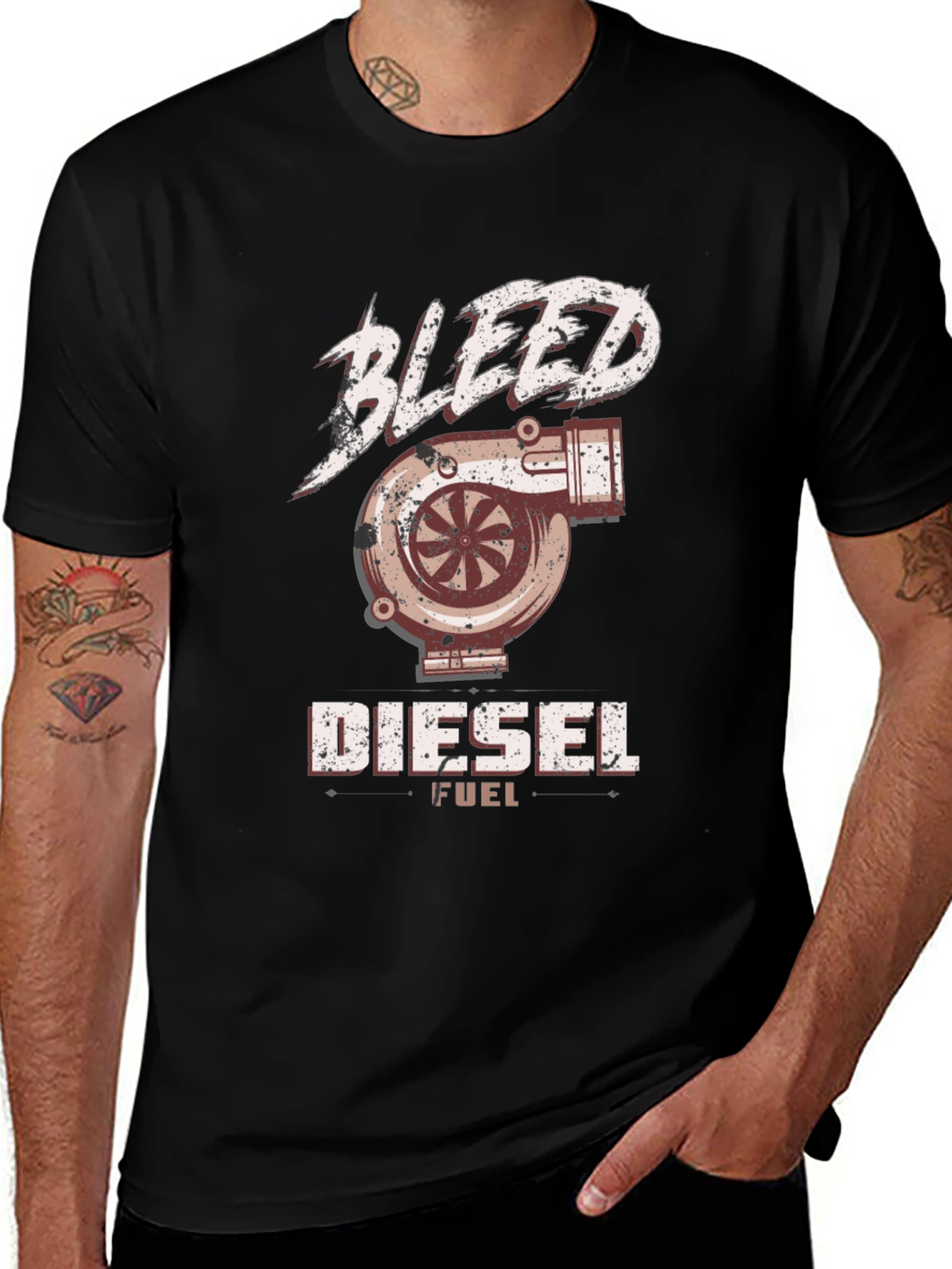 Bleed Diesel Fuel Graphic T-Shirt - Turbo Engine Design
