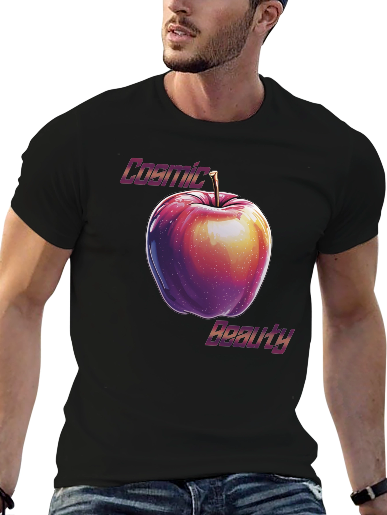 Cosmic Beauty Apple Graphic T-Shirt