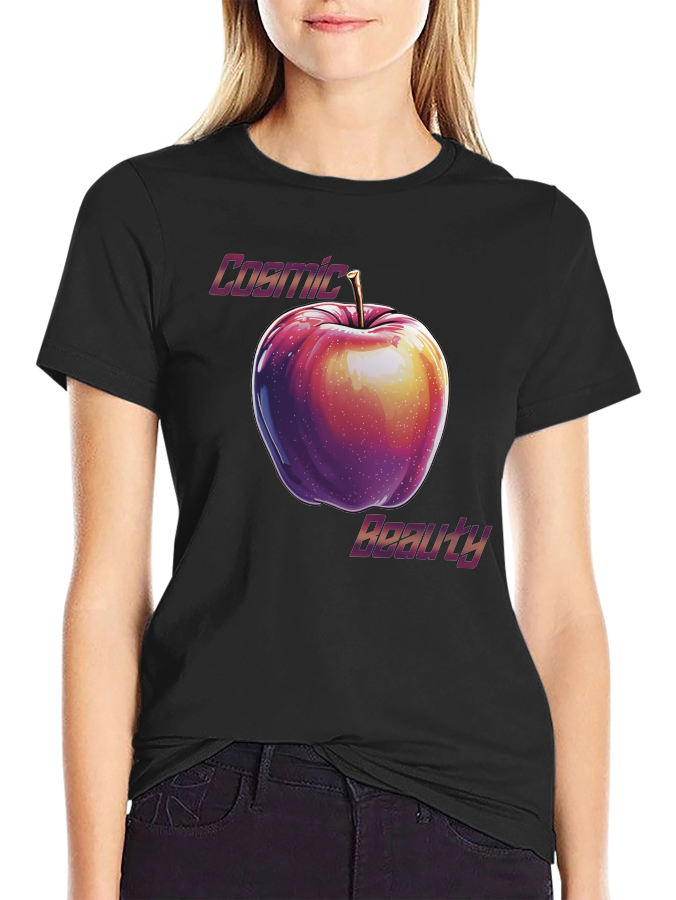 Cosmic Beauty Apple Graphic T-Shirt