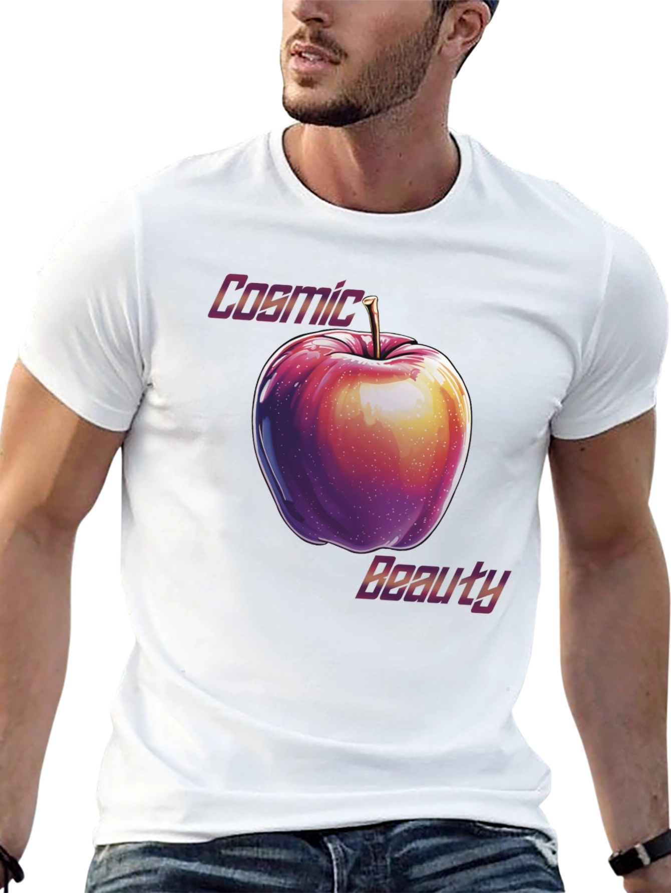 Cosmic Beauty Apple Graphic T-Shirt