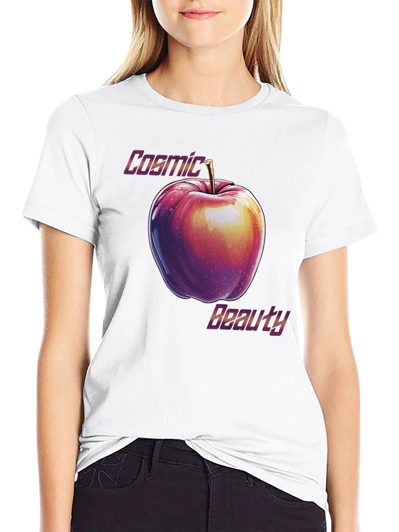 Cosmic Beauty Apple Graphic T-Shirt