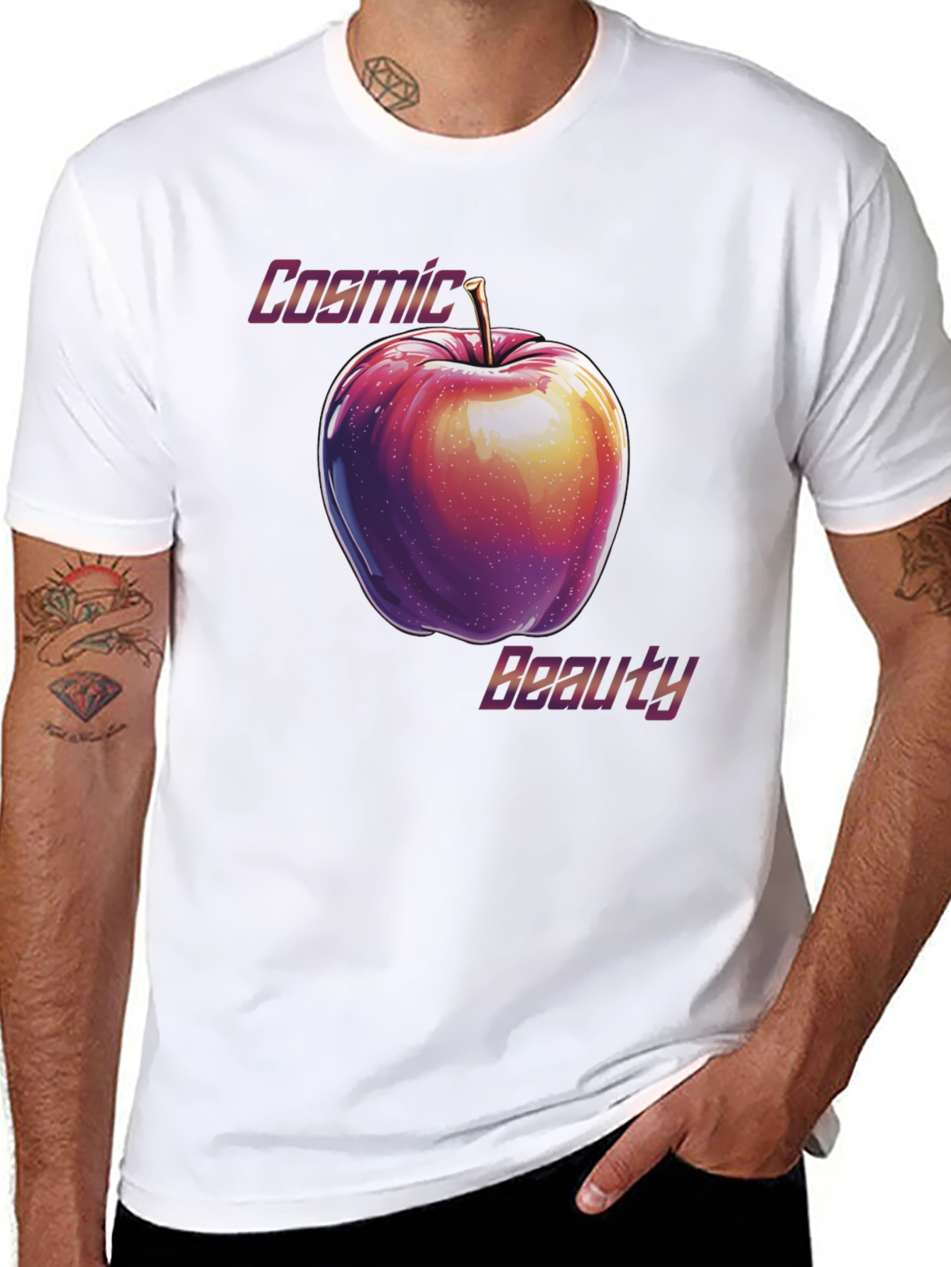 Cosmic Beauty Apple Graphic T-Shirt