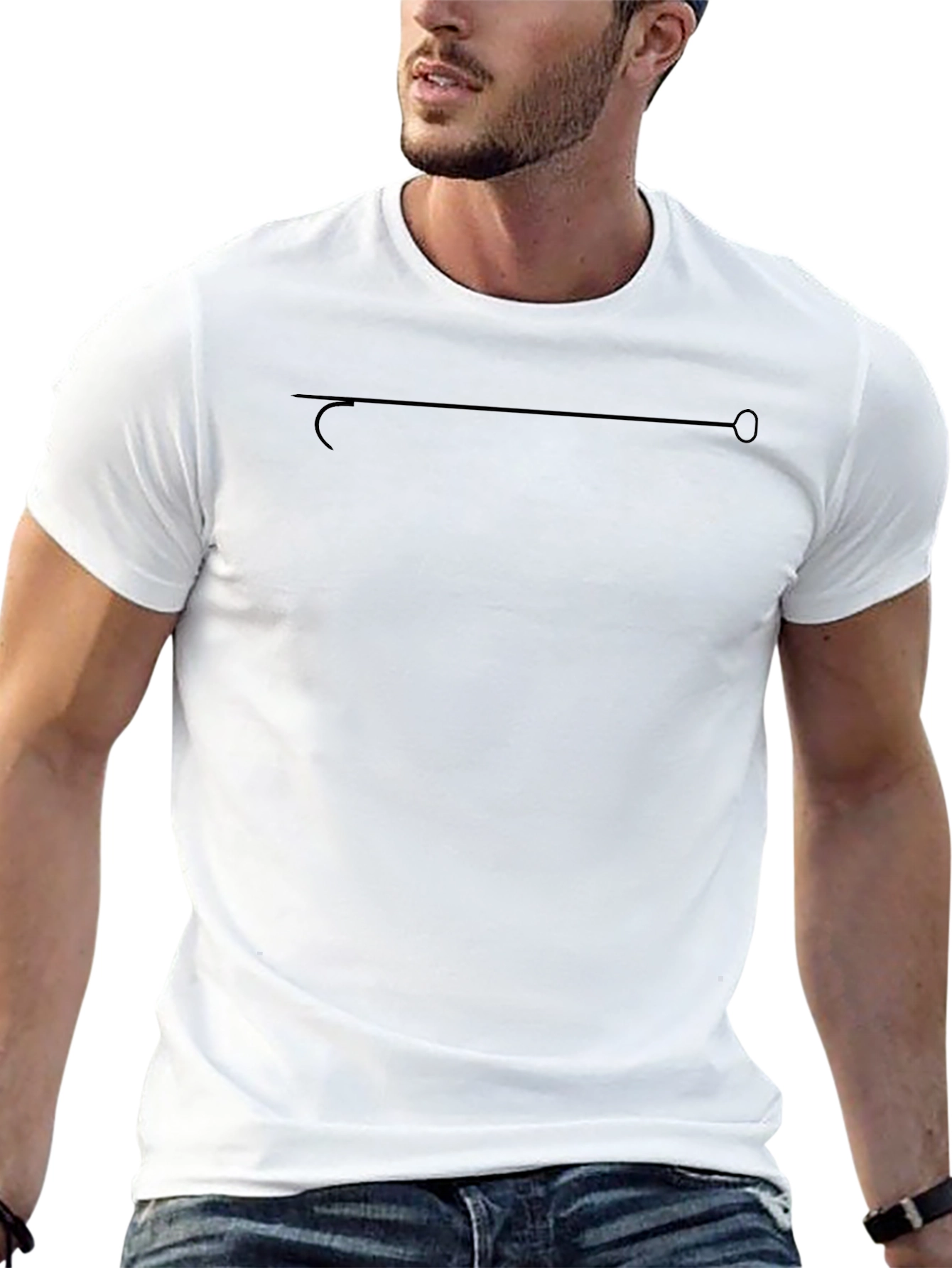Minimalist Black T-Shirt - Simple Line Design