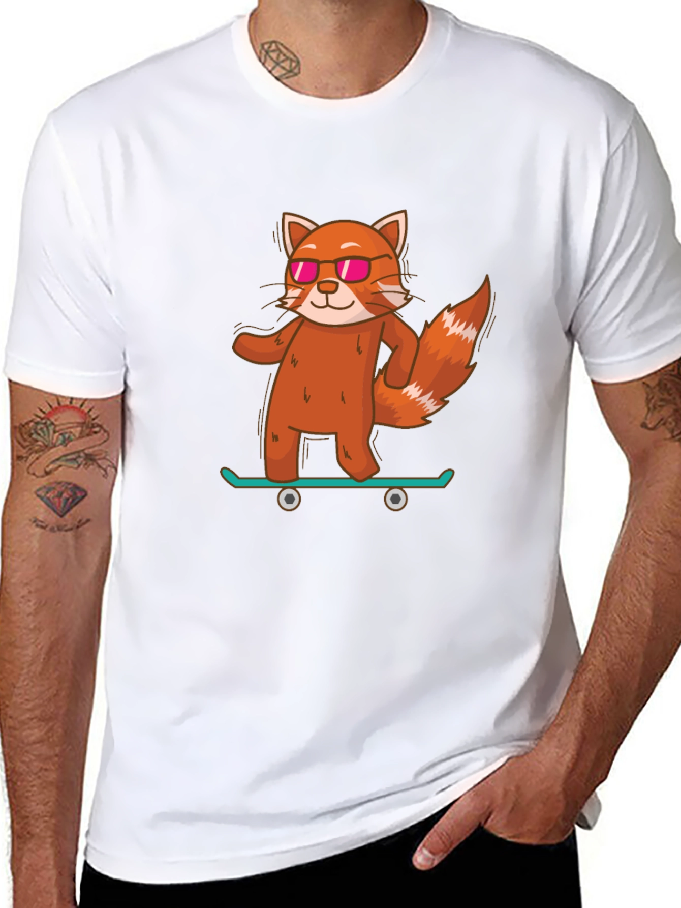 Red Panda Skateboard T-Shirt - Cool & Casual
