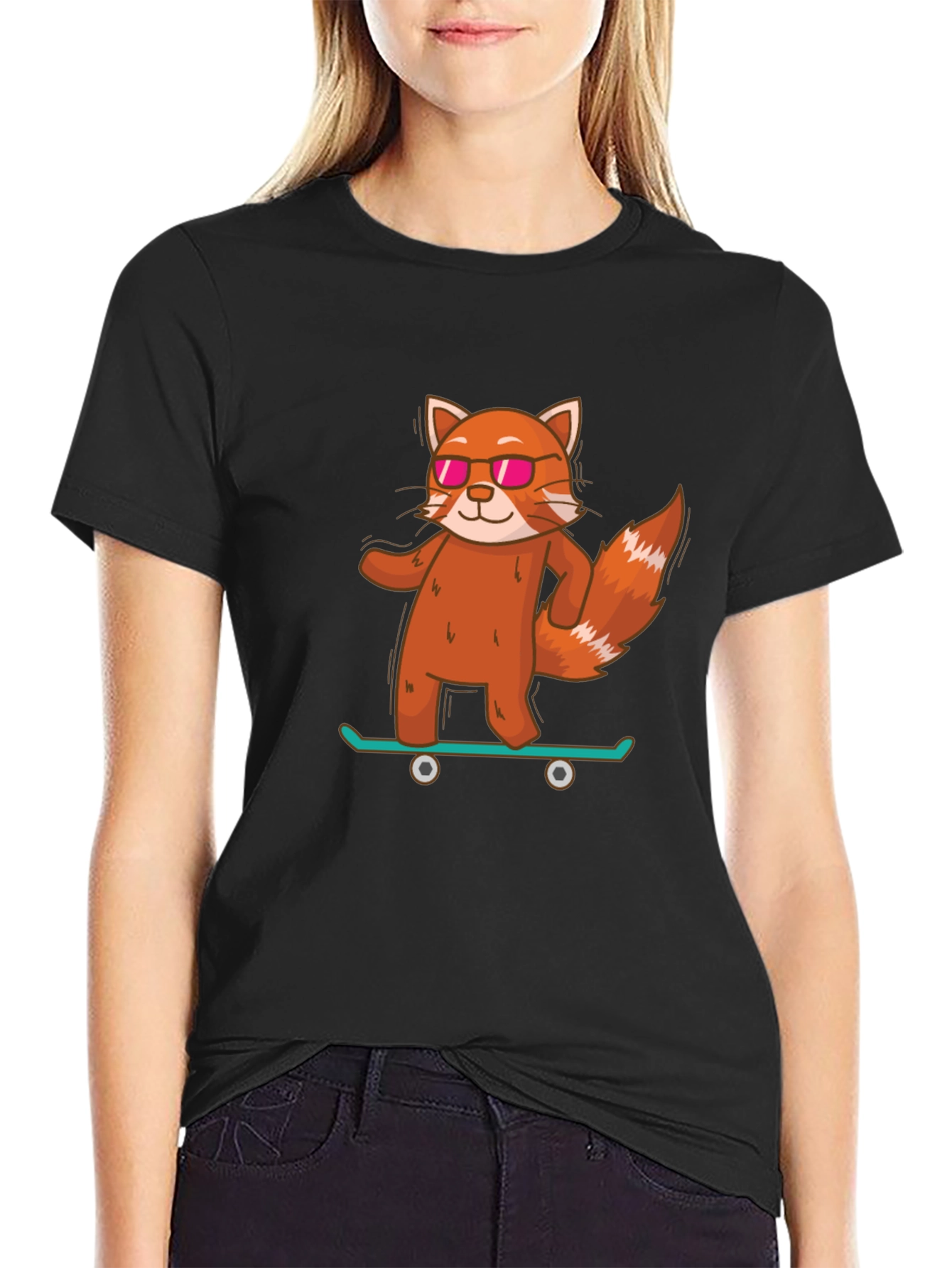 Red Panda Skateboard T-Shirt - Cool & Casual