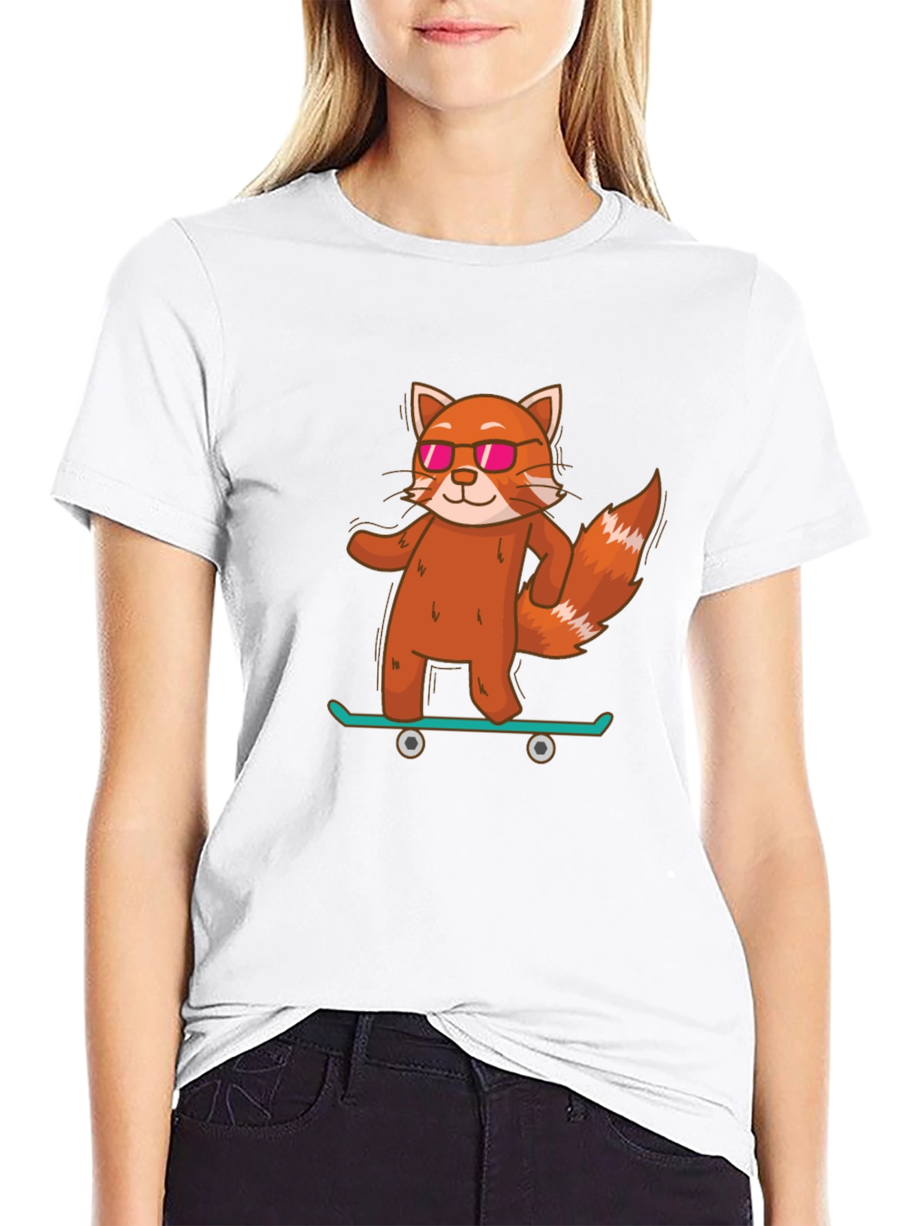 Red Panda Skateboard T-Shirt - Cool & Casual