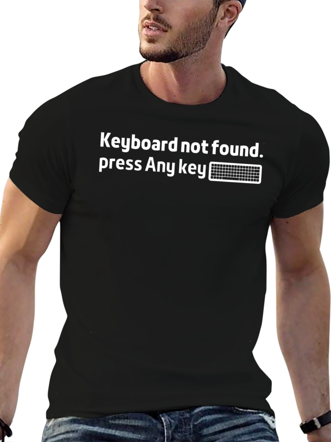 Keyboard Not Found T-Shirt - Funny Computer Geek Tee