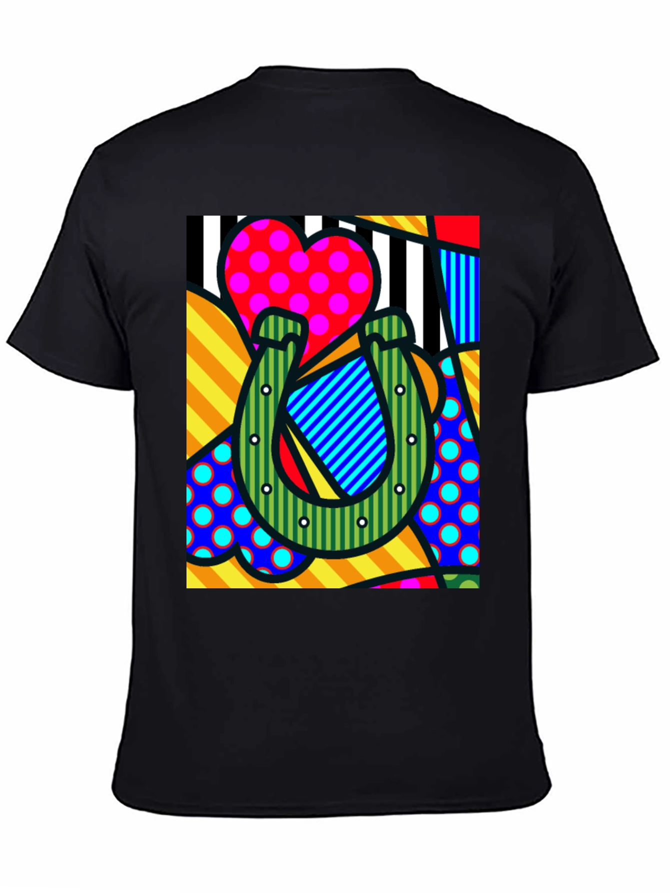 Pop Art Horseshoe Heart Graphic T-Shirt