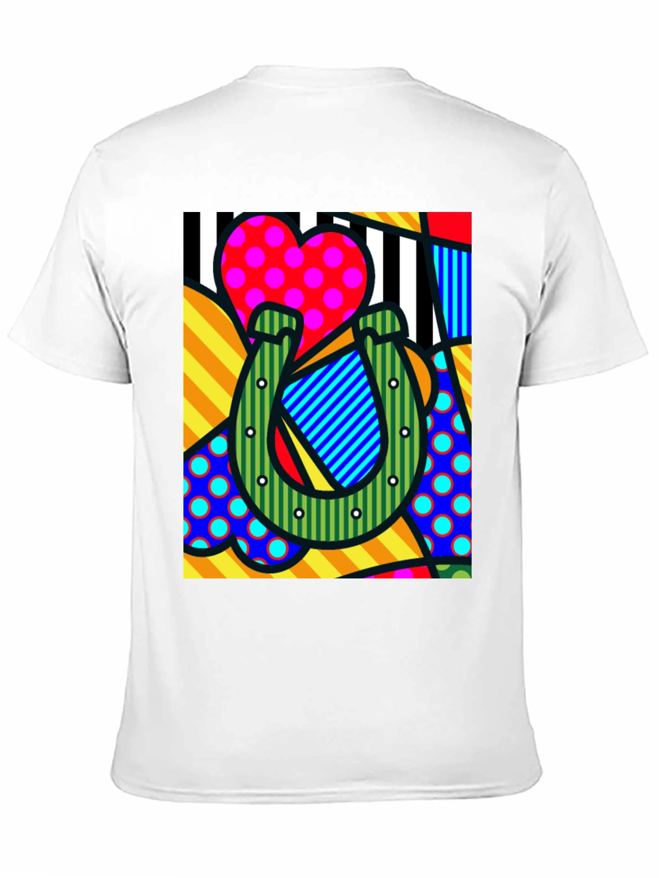 Pop Art Horseshoe Heart Graphic T-Shirt
