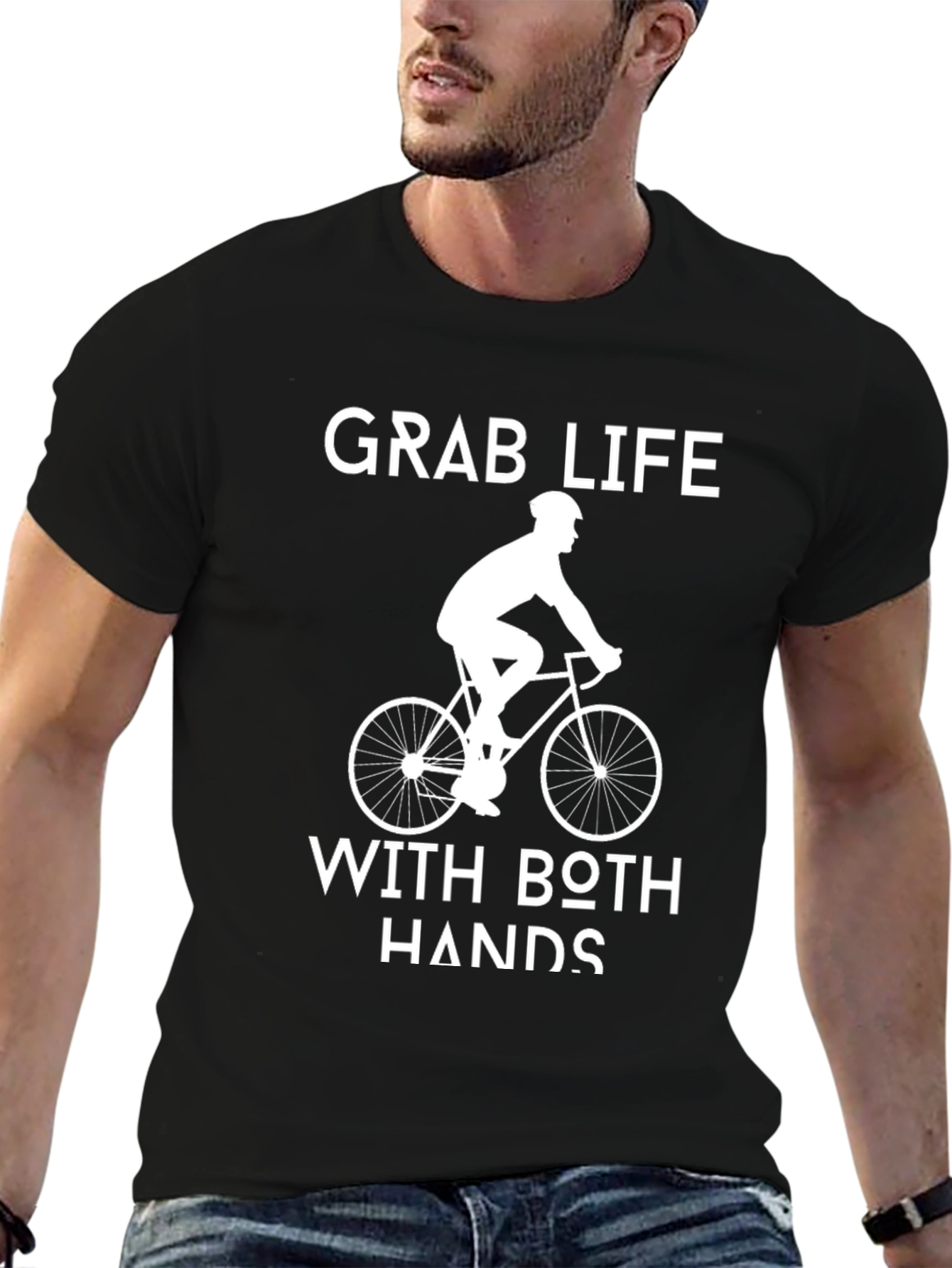 Grab Life Cycling T-Shirt - Ride with Both Hands!