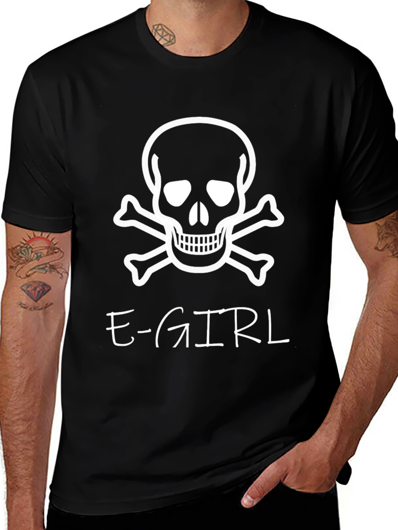 E-Girl Skull Graphic Tee - Edgy Streetwear