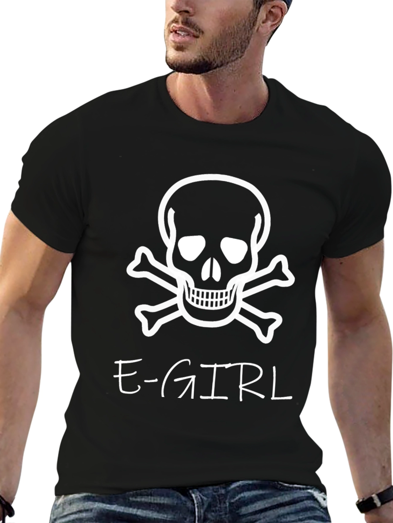 E-Girl Skull Graphic Tee - Edgy Streetwear