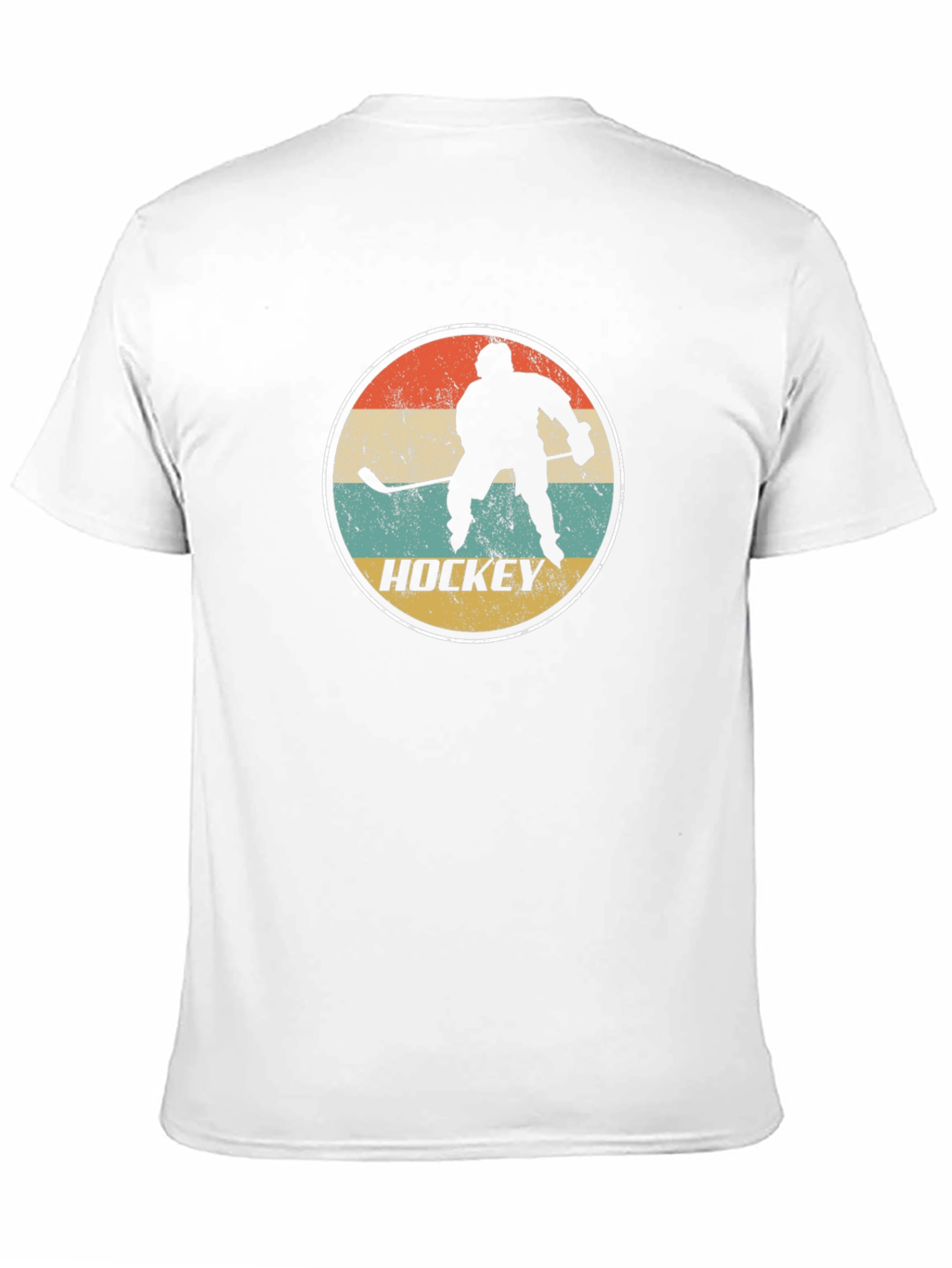 Retro Hockey Player Graphic T-Shirt - Black