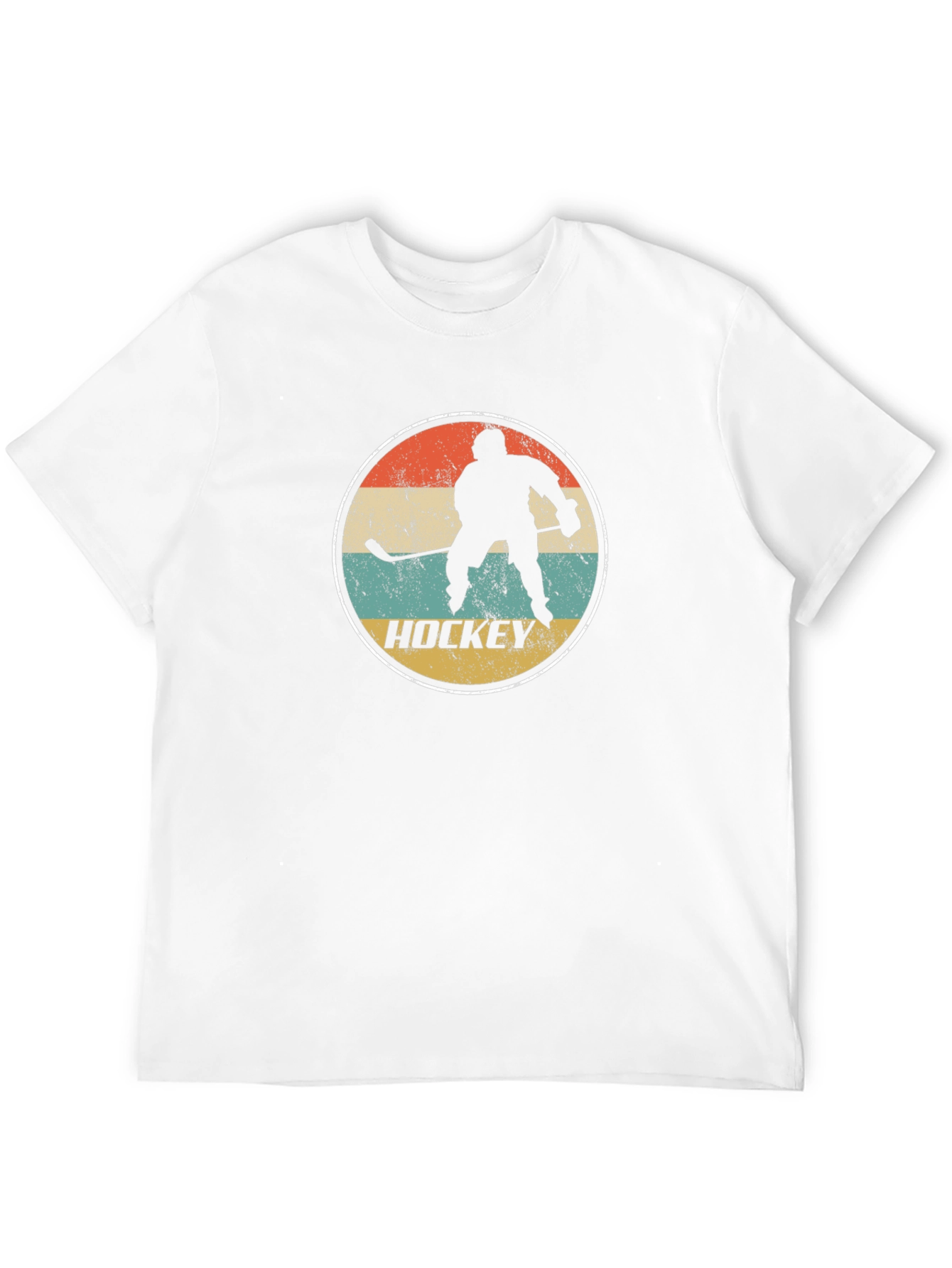 Retro Hockey Player Graphic T-Shirt - Black