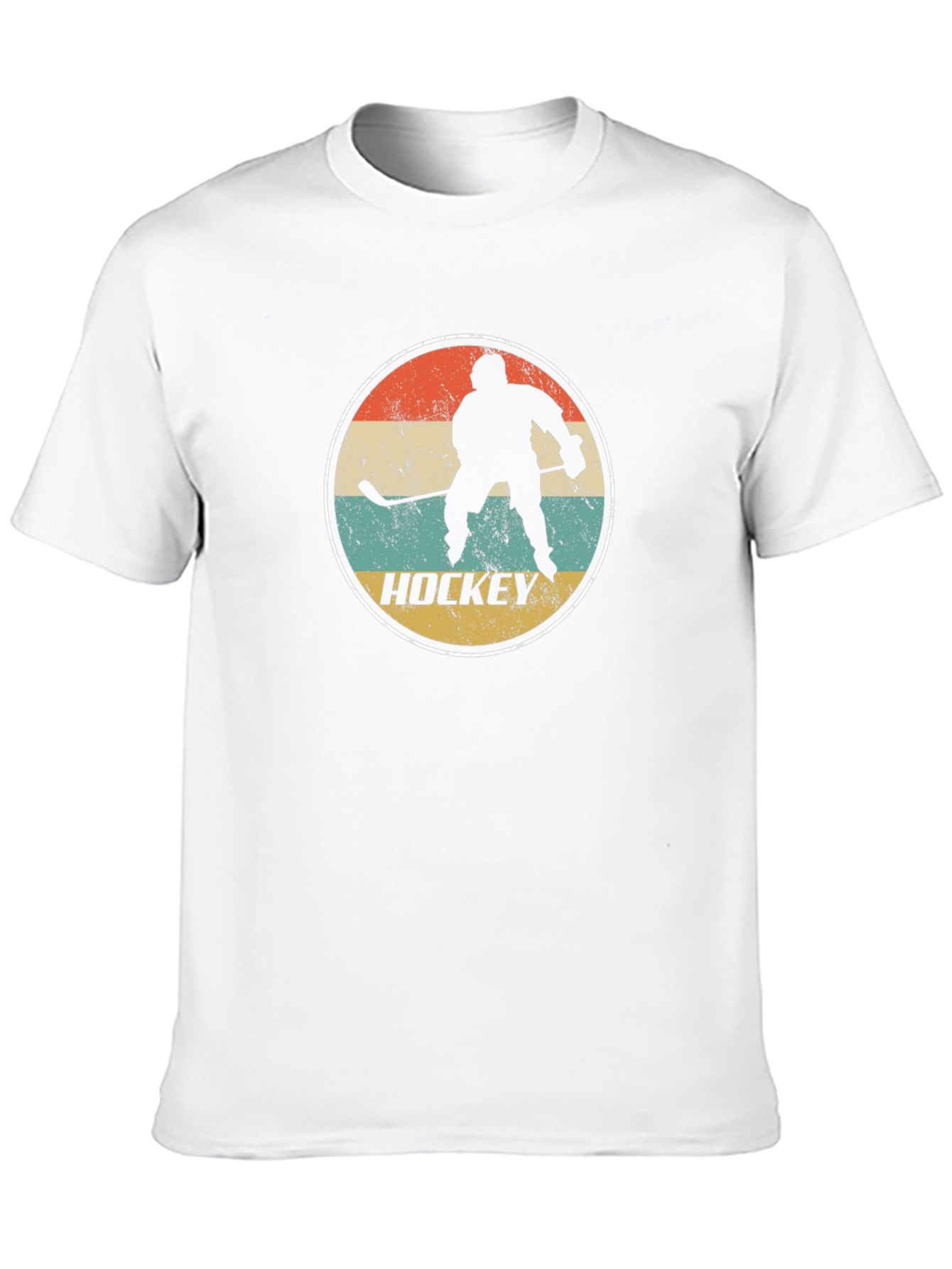 Retro Hockey Player Graphic T-Shirt - Black