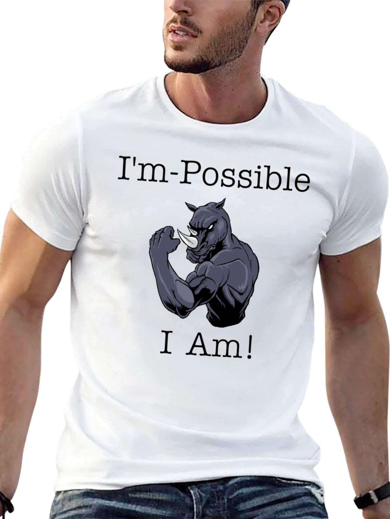 Im Possible Rhino Graphic Tee - Black