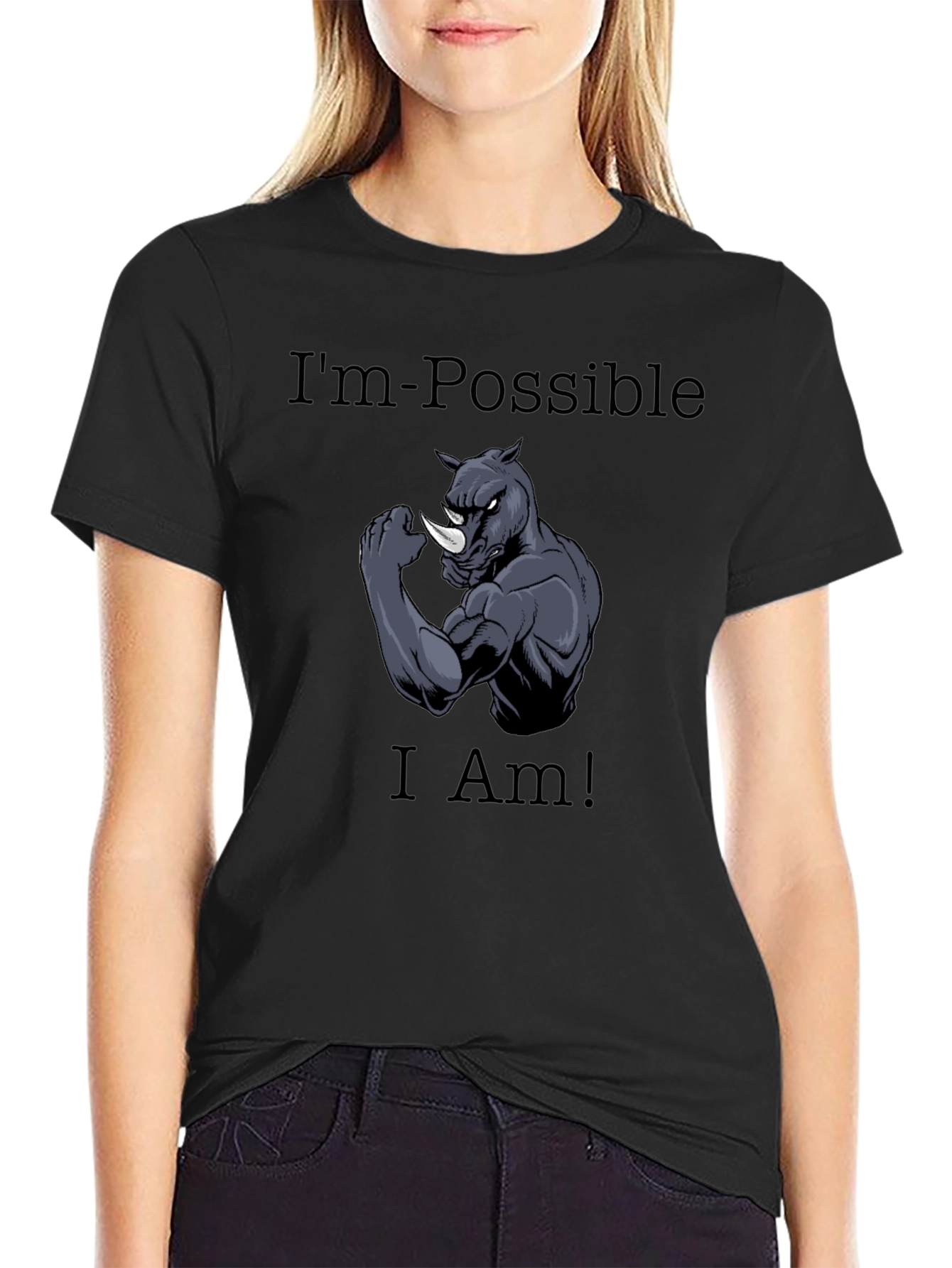 Im Possible Rhino Graphic Tee - Black