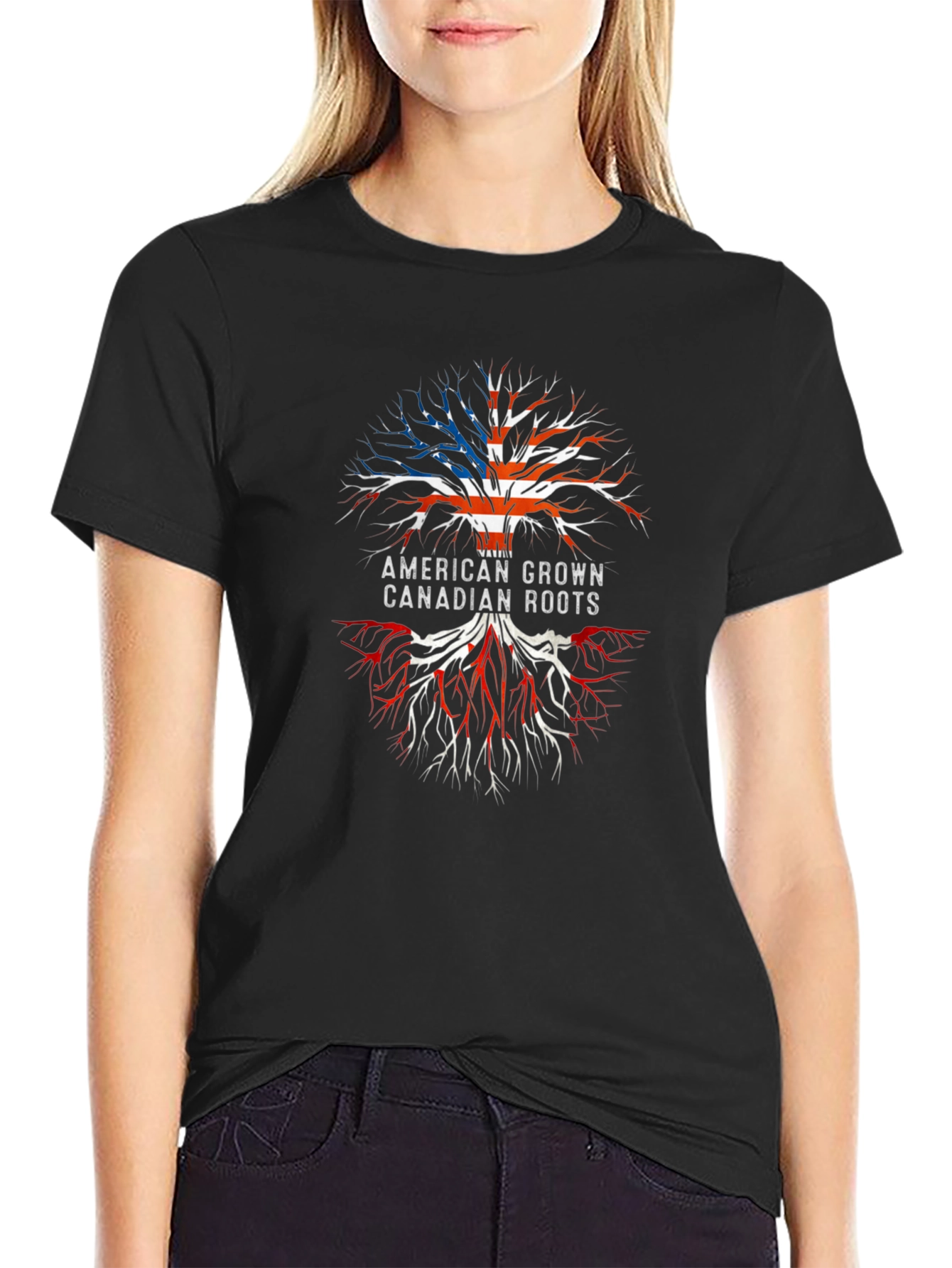 American Grown Canadian Roots Graphic T-Shirt