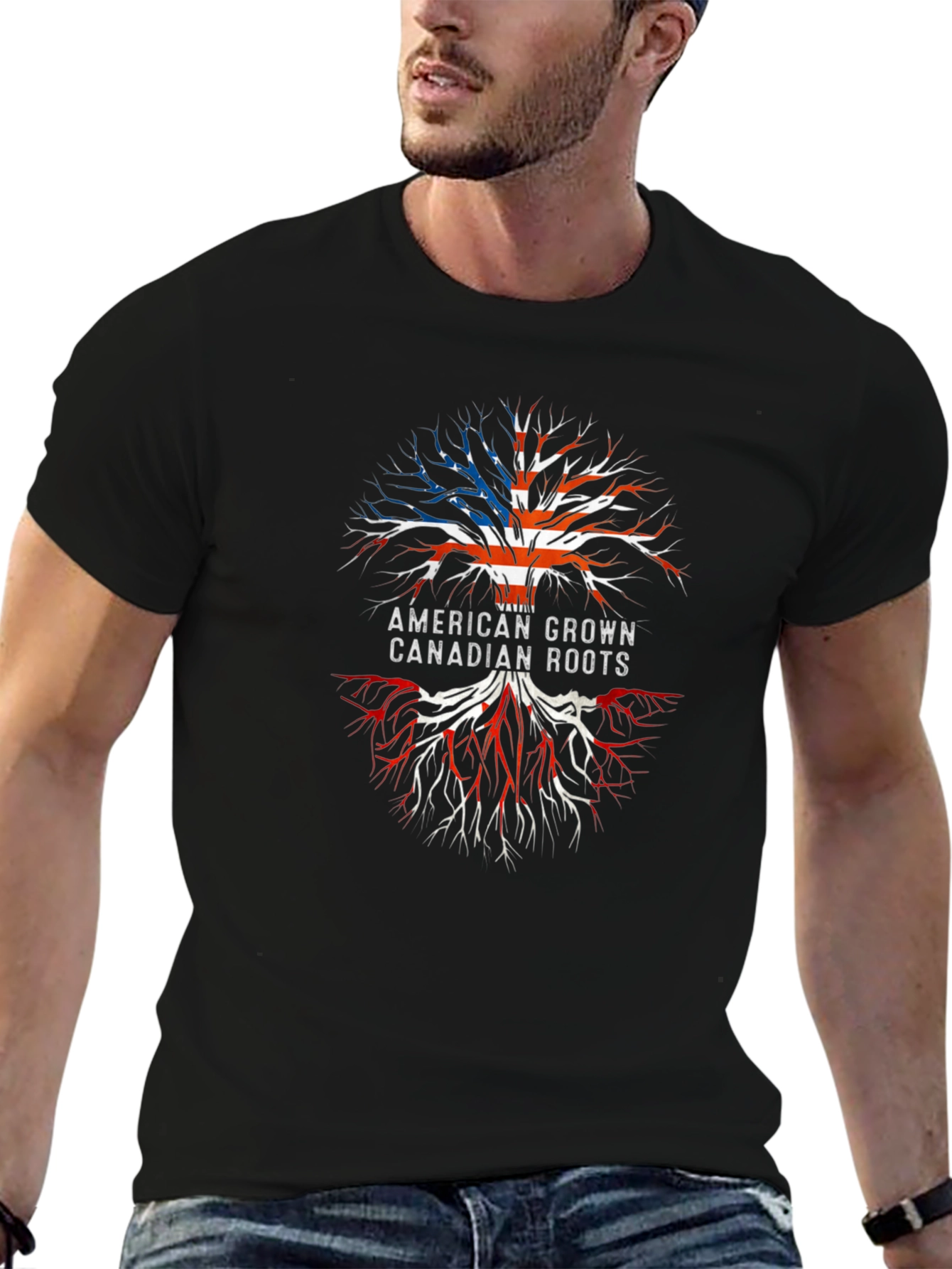 American Grown Canadian Roots Graphic T-Shirt
