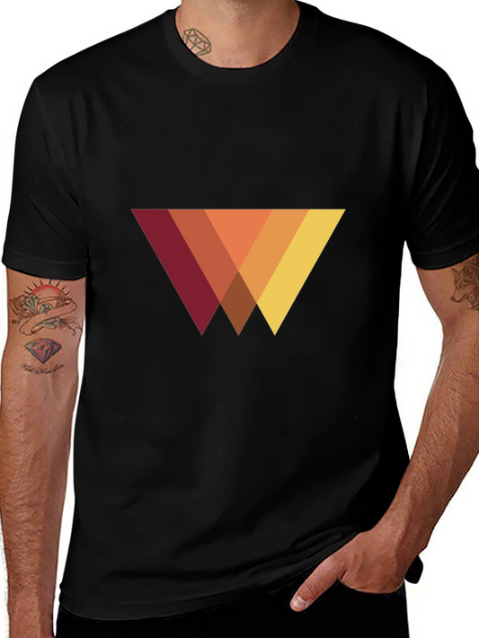 Modern Geometric Triangle T-Shirt - Casual Style