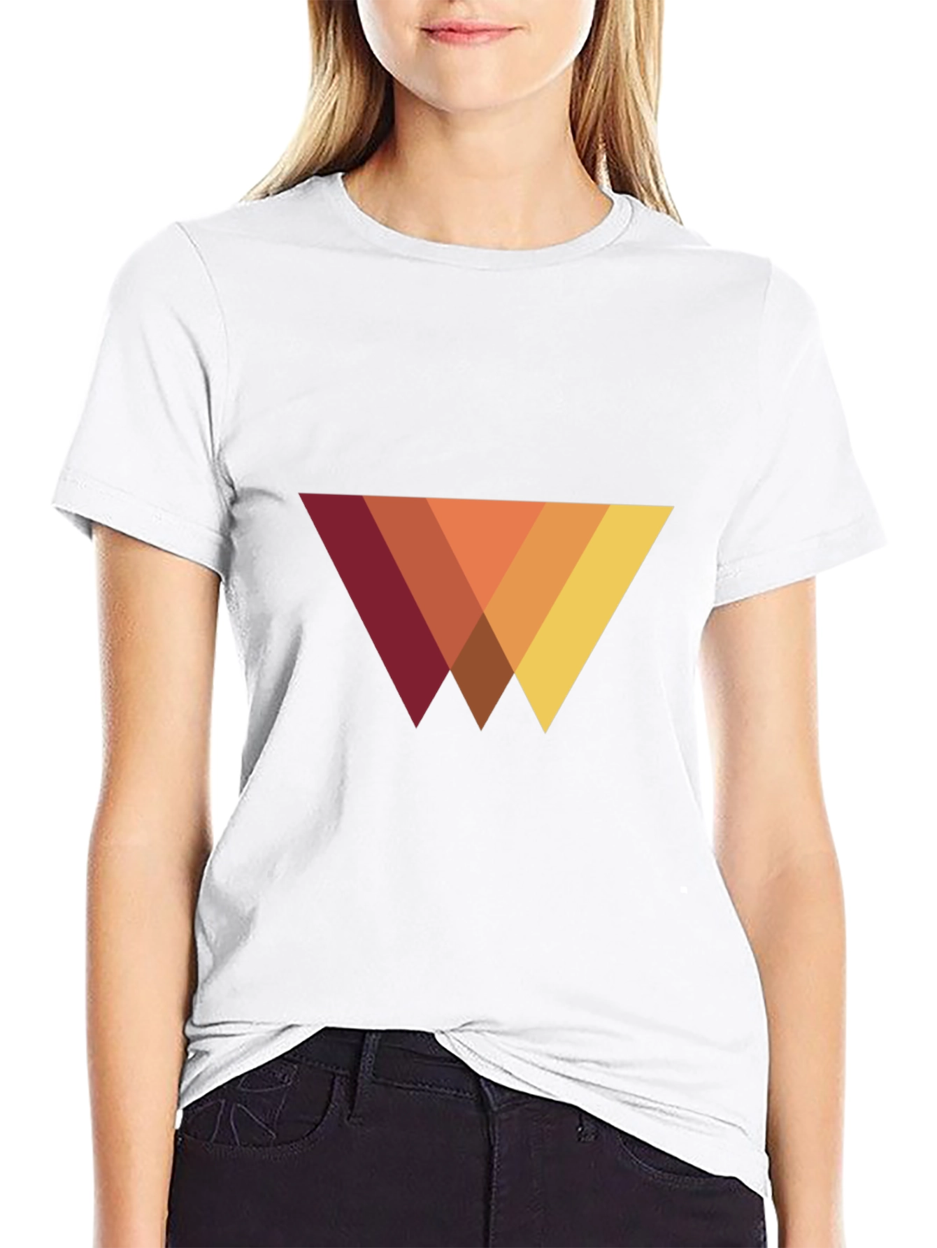 Modern Geometric Triangle T-Shirt - Casual Style