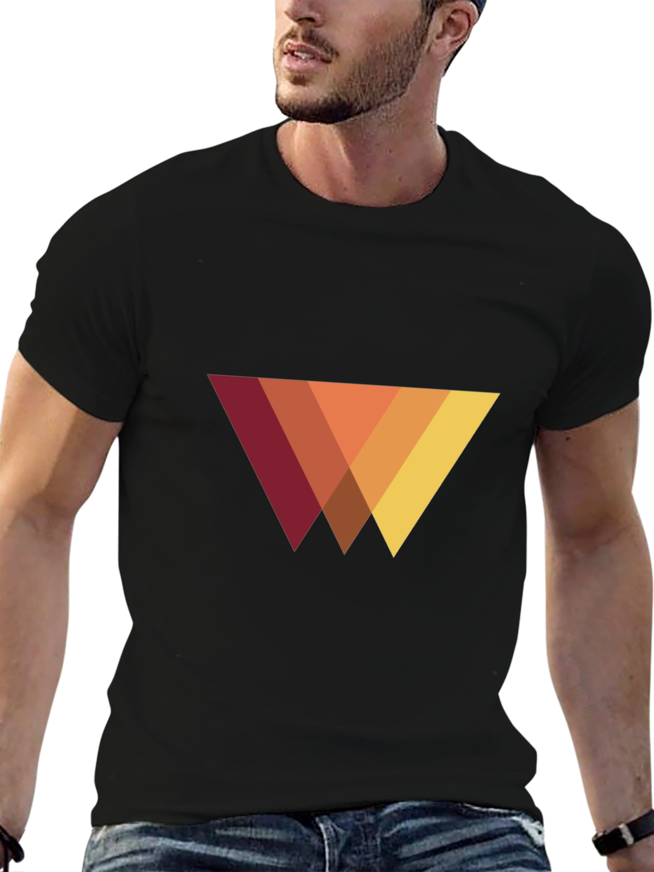 Modern Geometric Triangle T-Shirt - Casual Style