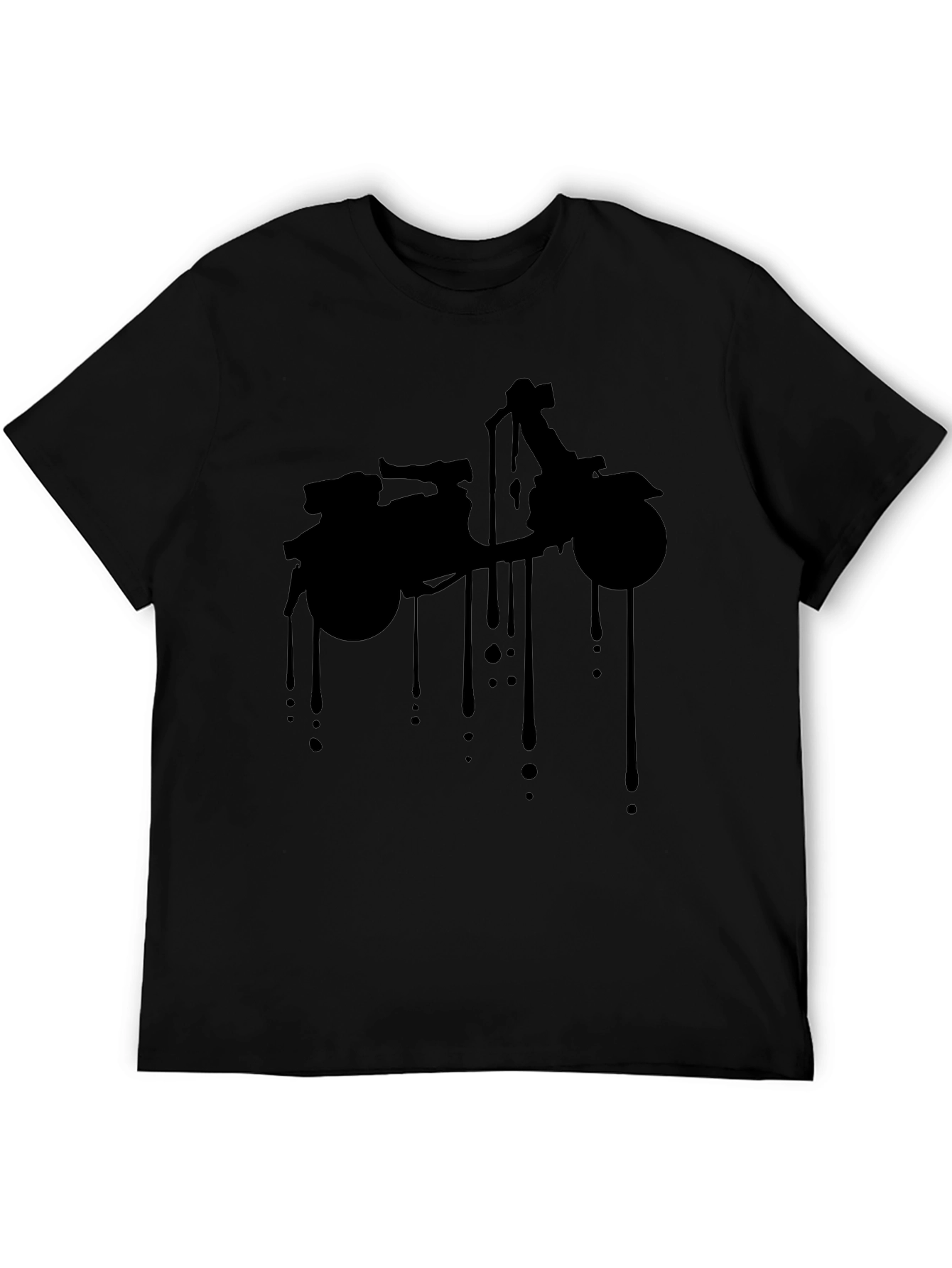 Cool Motorcycle Dripping Black T-Shirt