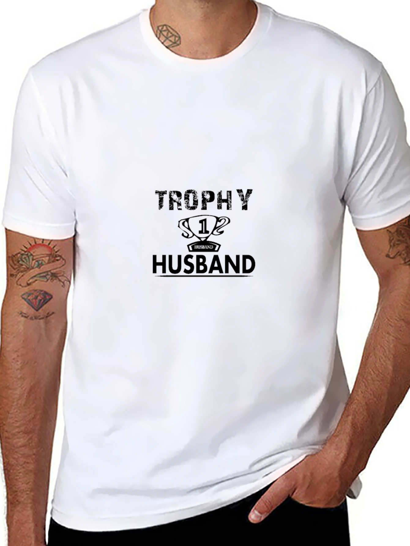 Trophy Husband Black Graphic Tee Shirt
