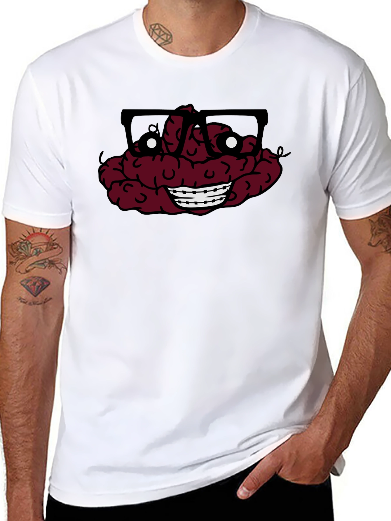 Nerdy Brain T-Shirt - Funny Graphic Tee