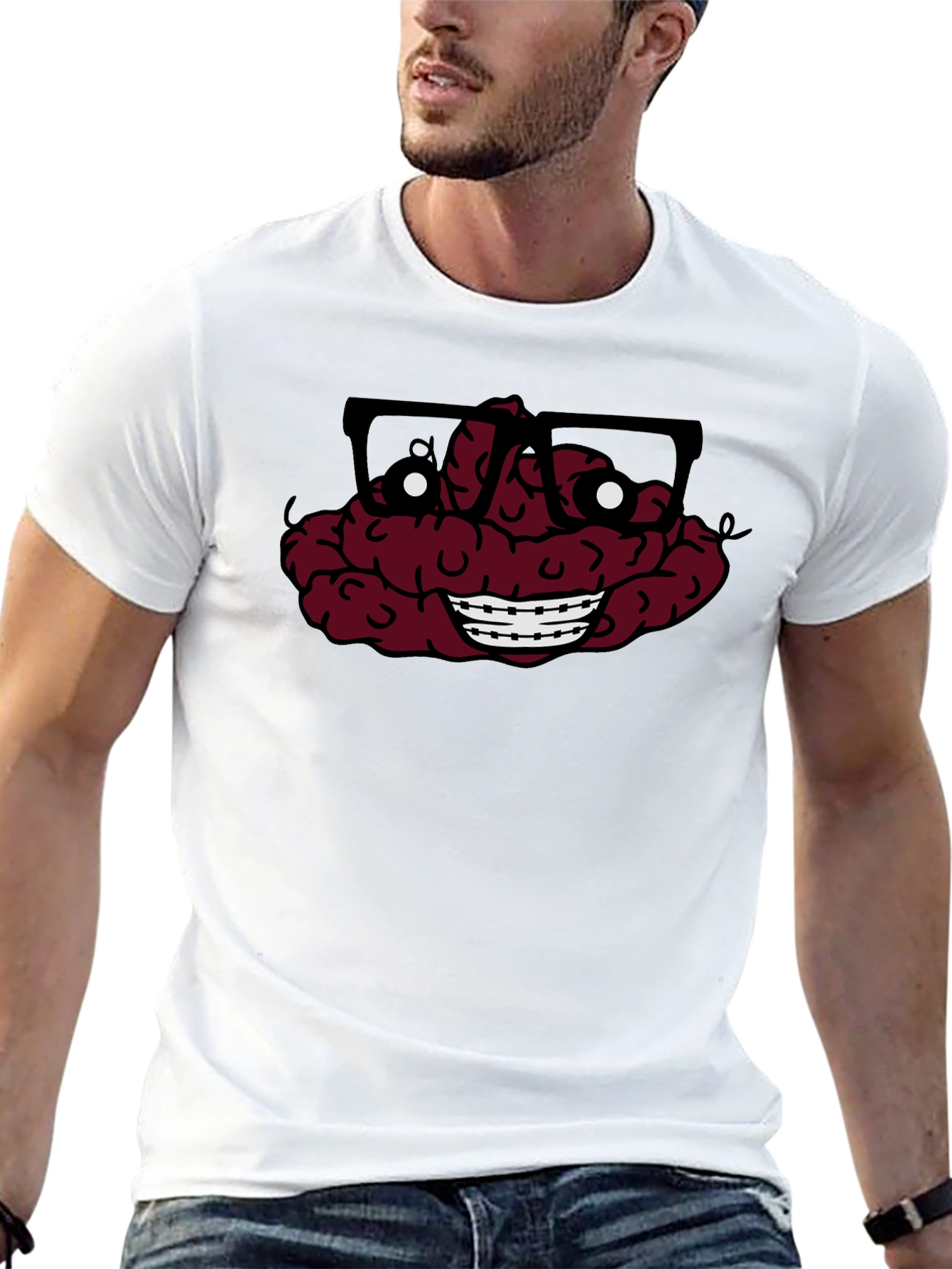 Nerdy Brain T-Shirt - Funny Graphic Tee