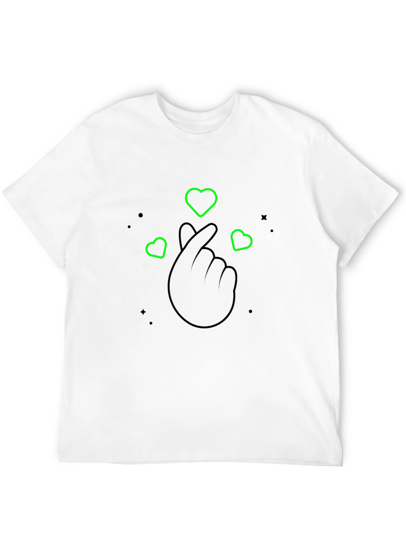Heart Gesture Graphic Black T-Shirt