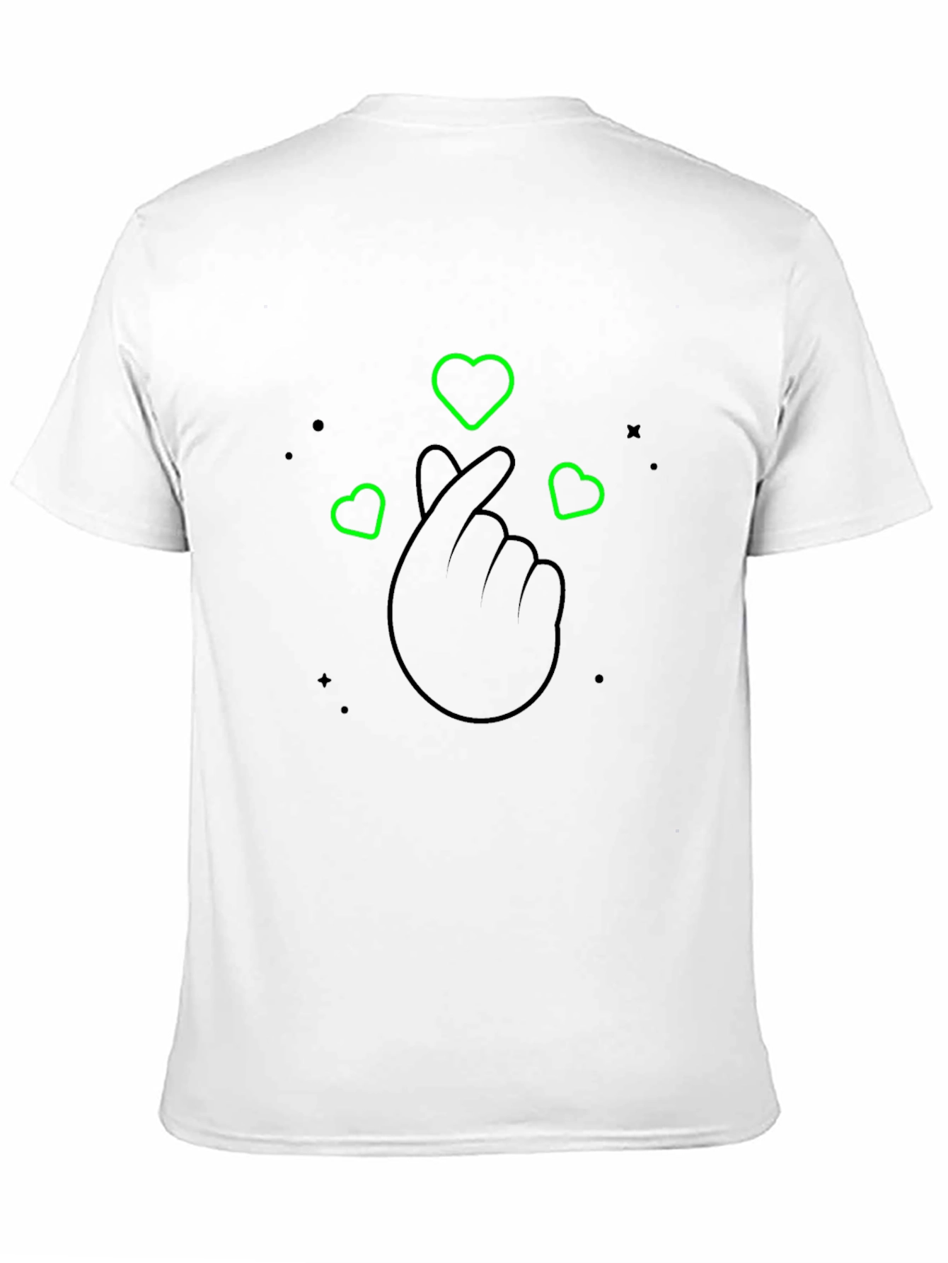 Heart Gesture Graphic Black T-Shirt