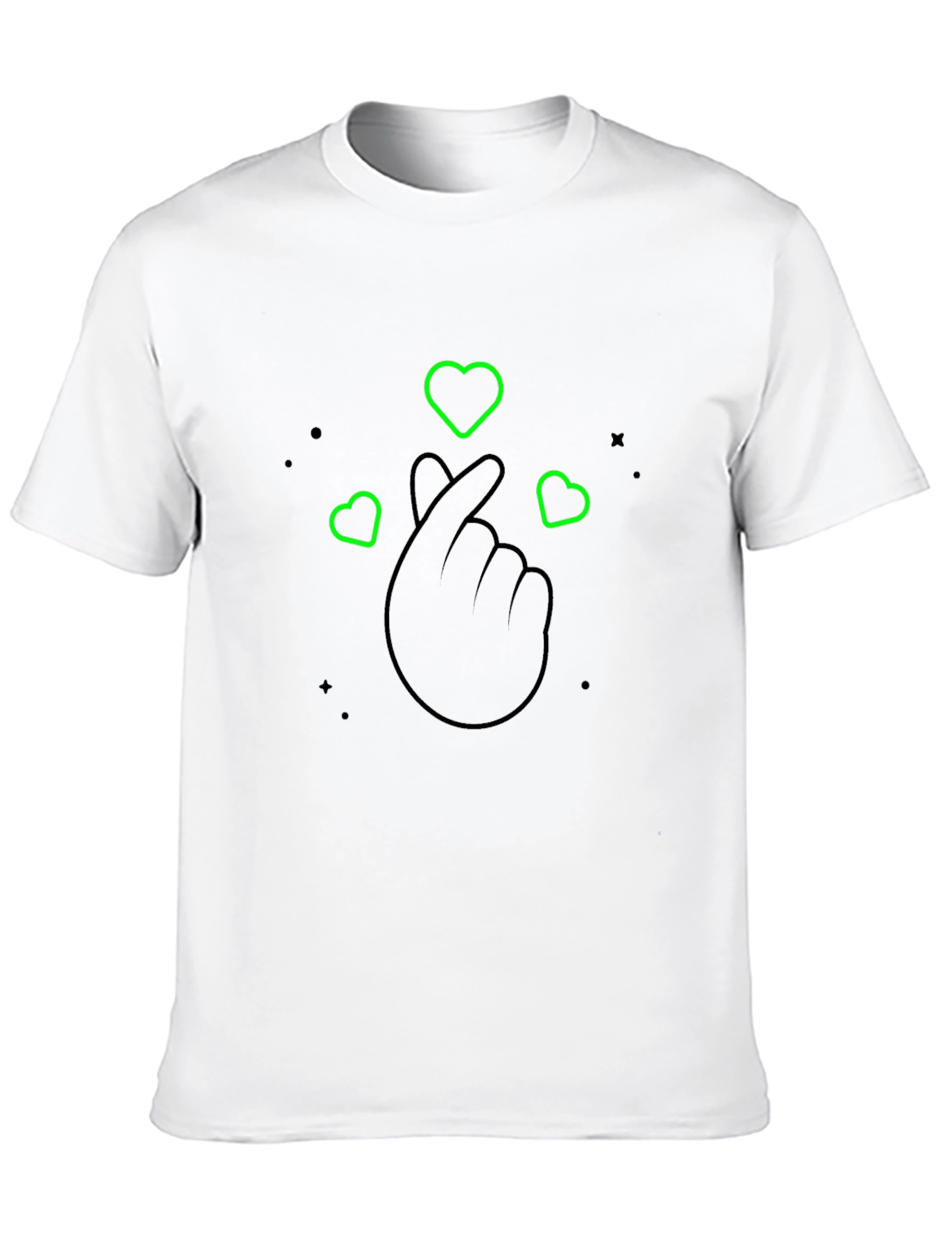Heart Gesture Graphic Black T-Shirt