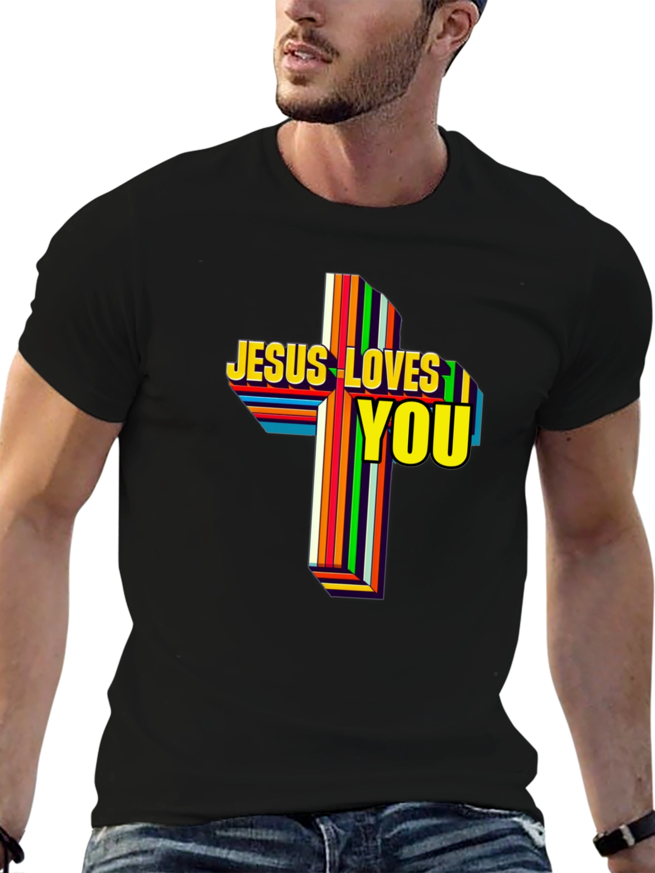 Jesus Loves You Graphic T-Shirt - Religious Apparel