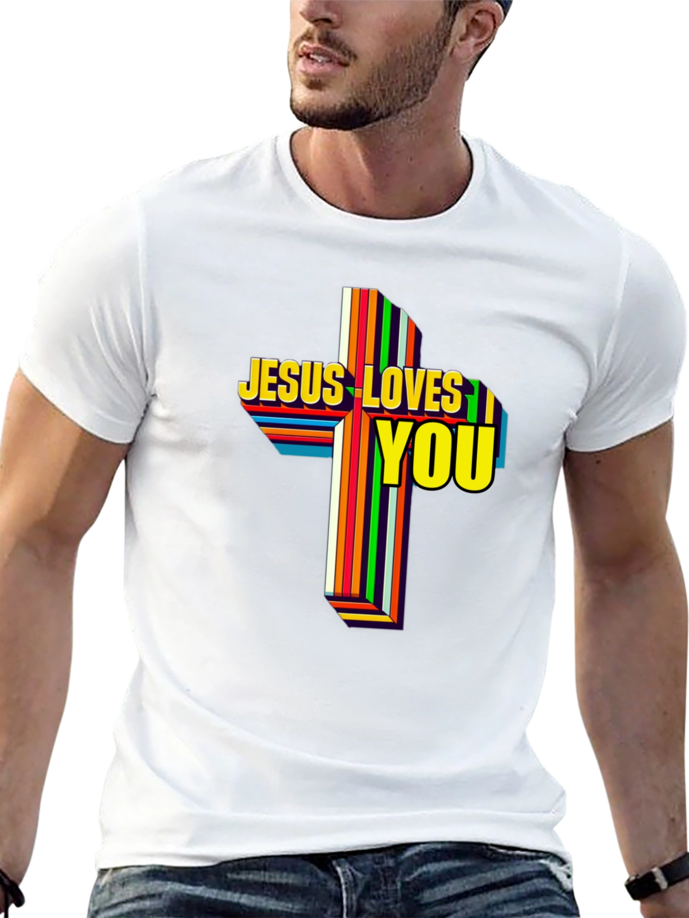 Jesus Loves You Graphic T-Shirt - Religious Apparel