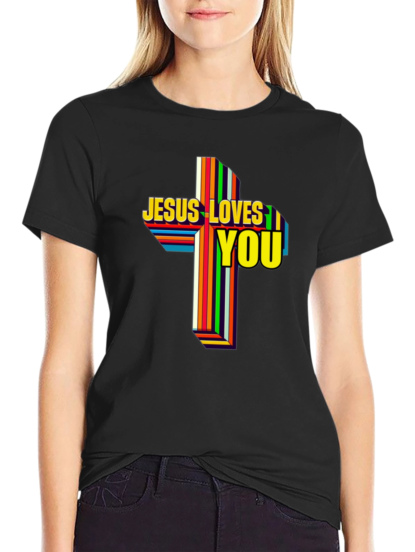 Jesus Loves You Graphic T-Shirt - Religious Apparel
