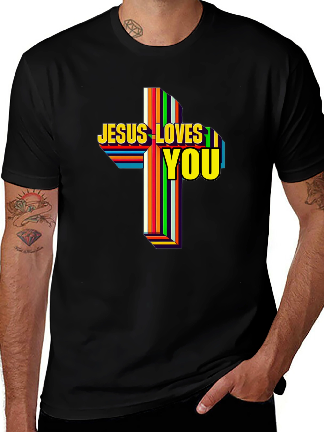 Jesus Loves You Graphic T-Shirt - Religious Apparel