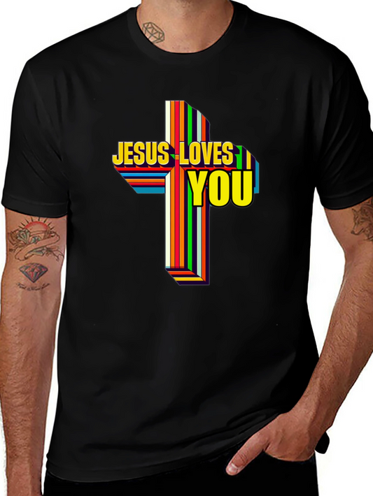 Jesus Loves You Graphic T-Shirt - Religious Apparel